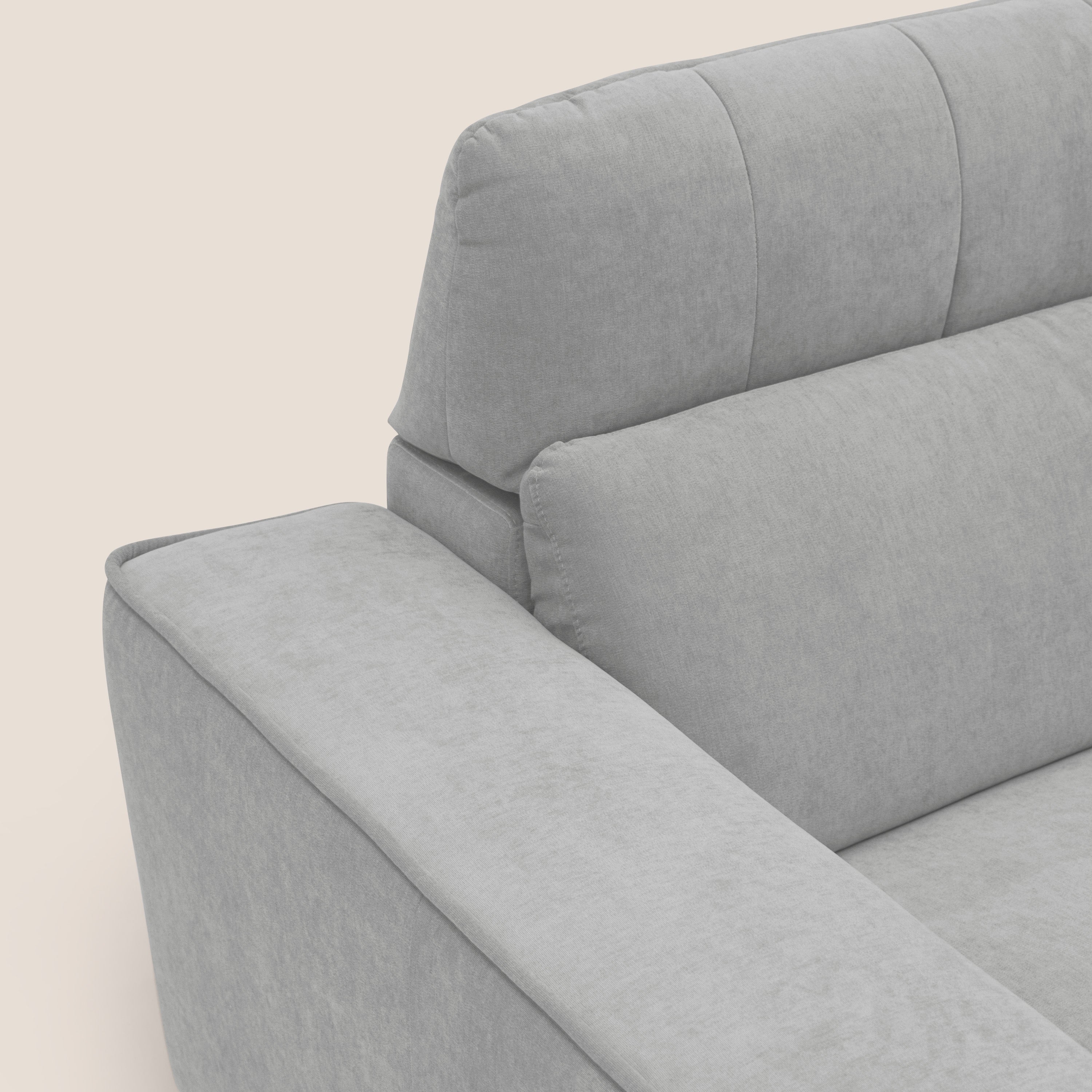 Clark Divano angolare con opzione relax elettrico in tessuto smacchiabile impermeabile T17 grigio - divani.store