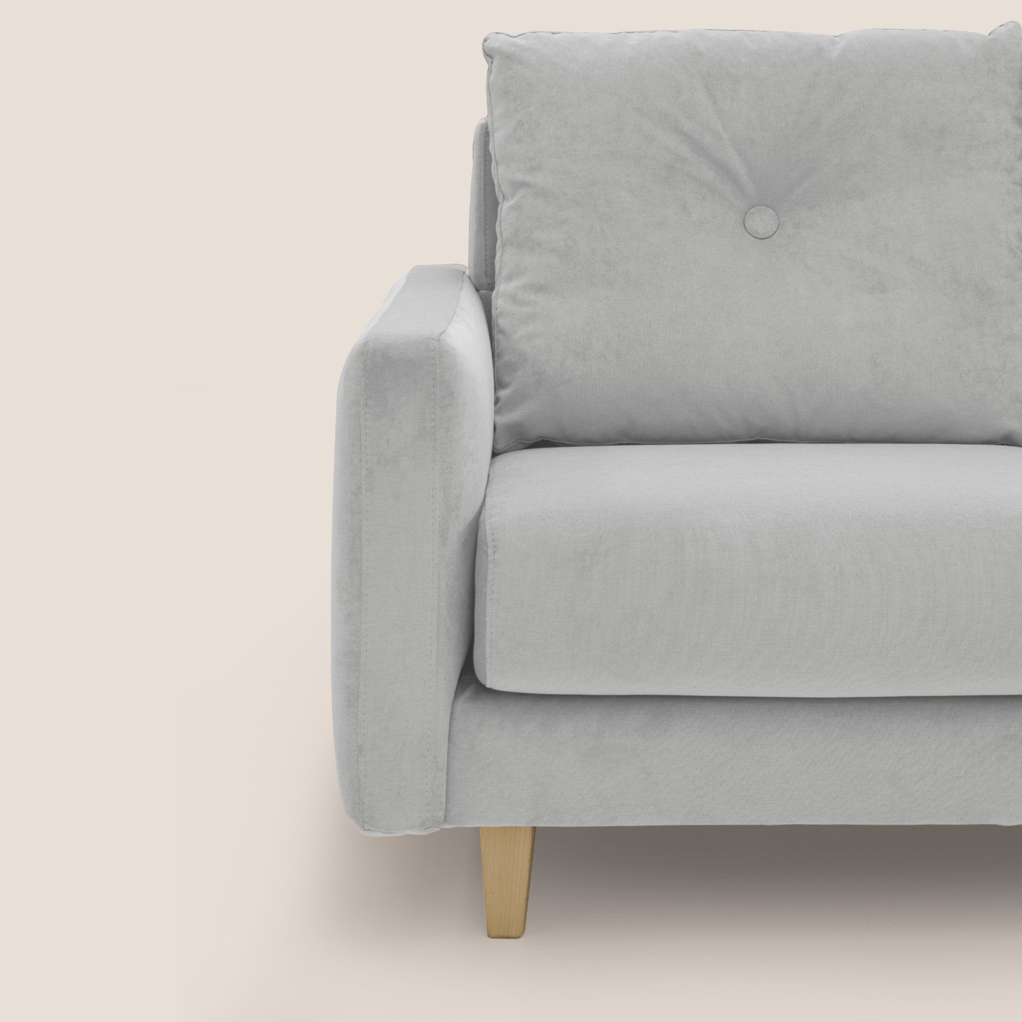 Matisse divano a 3 sedute allungabili e schienali in piuma d'oca in tessuto smacchiabile T17 grigio - divani.store