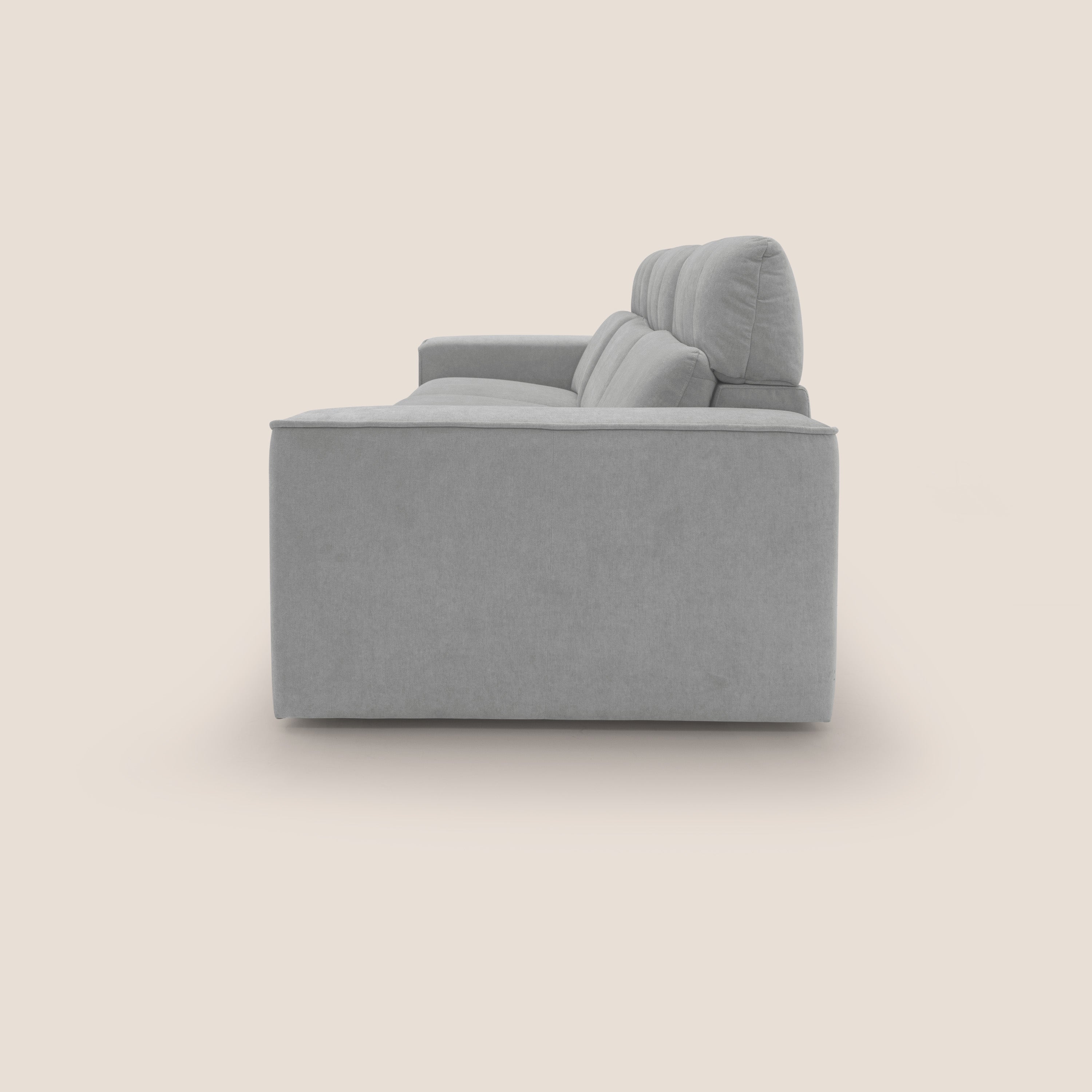 Clark Divano modulare 3 sedute con opzione relax elettrico in tessuto smacchiabile impermeabile T17 grigio - divani.store