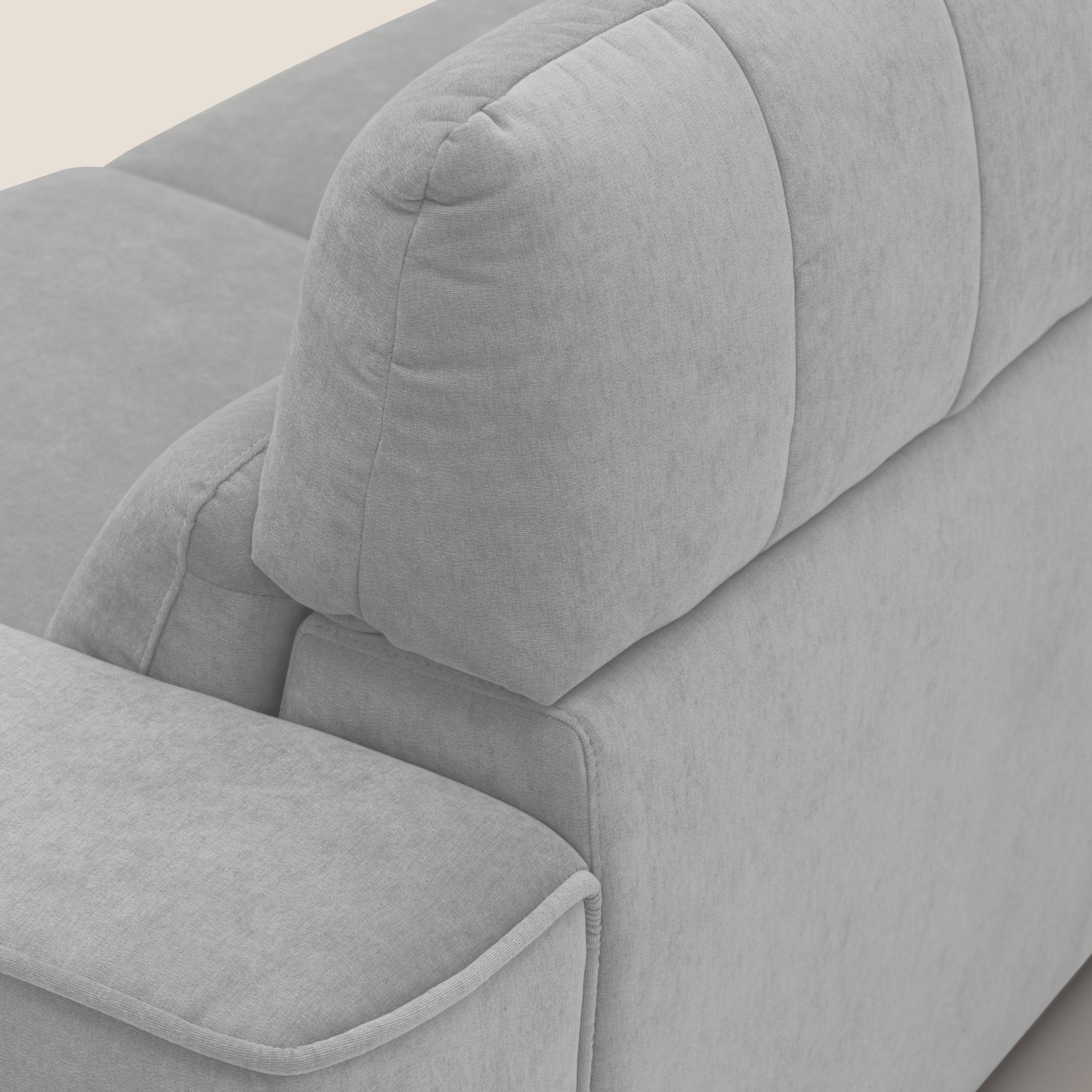 Clark Divano angolare con opzione relax elettrico in tessuto smacchiabile impermeabile T17 grigio - divani.store