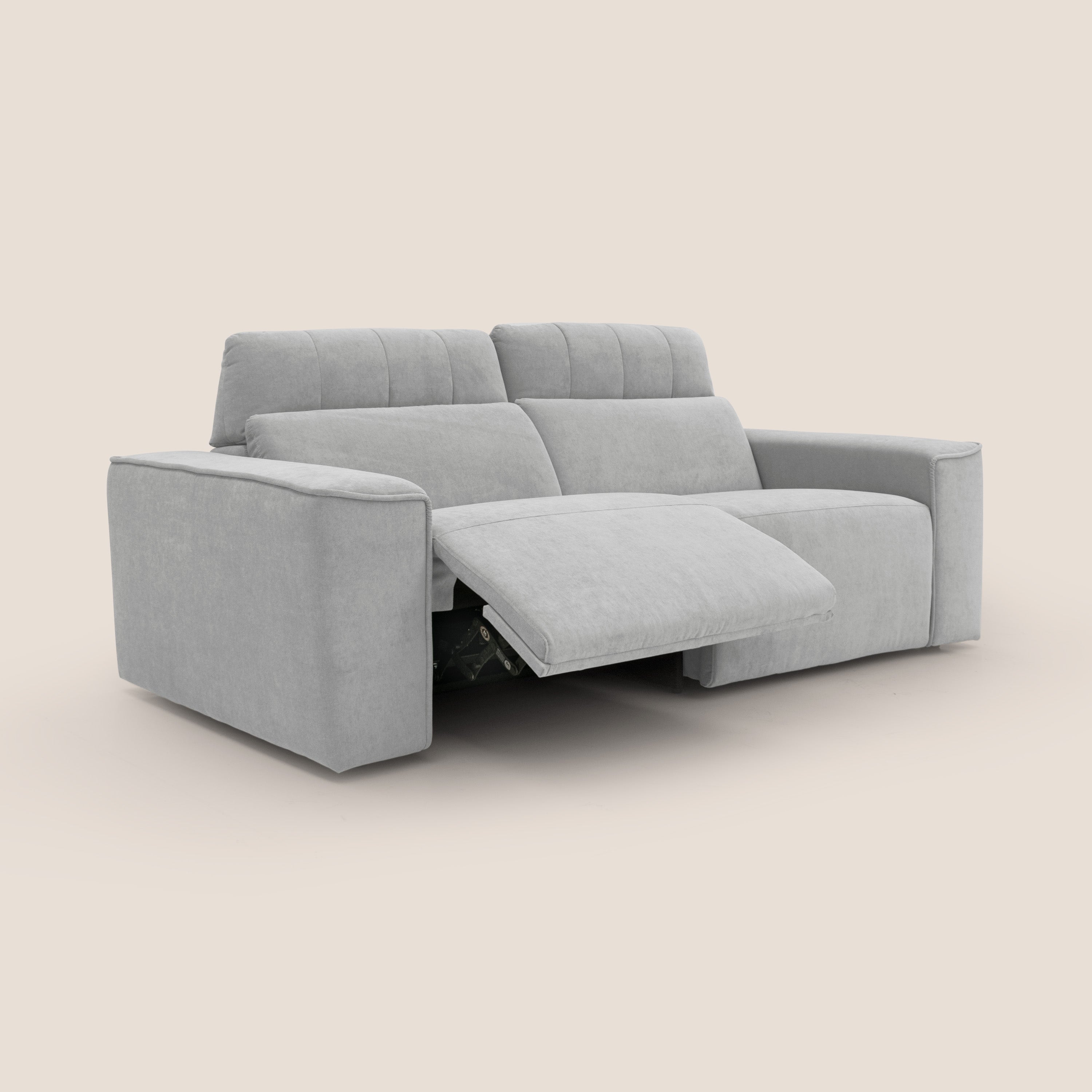 Clark Divano modulare con opzione relax elettrico in tessuto smacchiabile impermeabile T17 grigio - divani.store