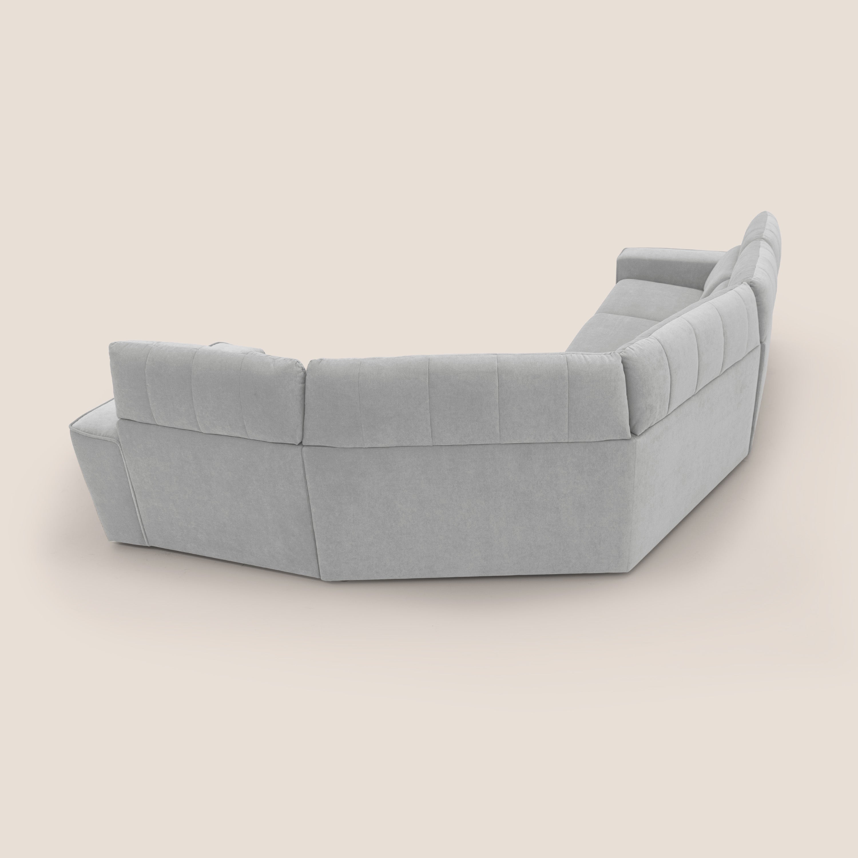 Clark Divano modulare angolare REVERSIBILE con opzione relax elettrico in tessuto smacchiabile impermeabile T17 grigio - divani.store