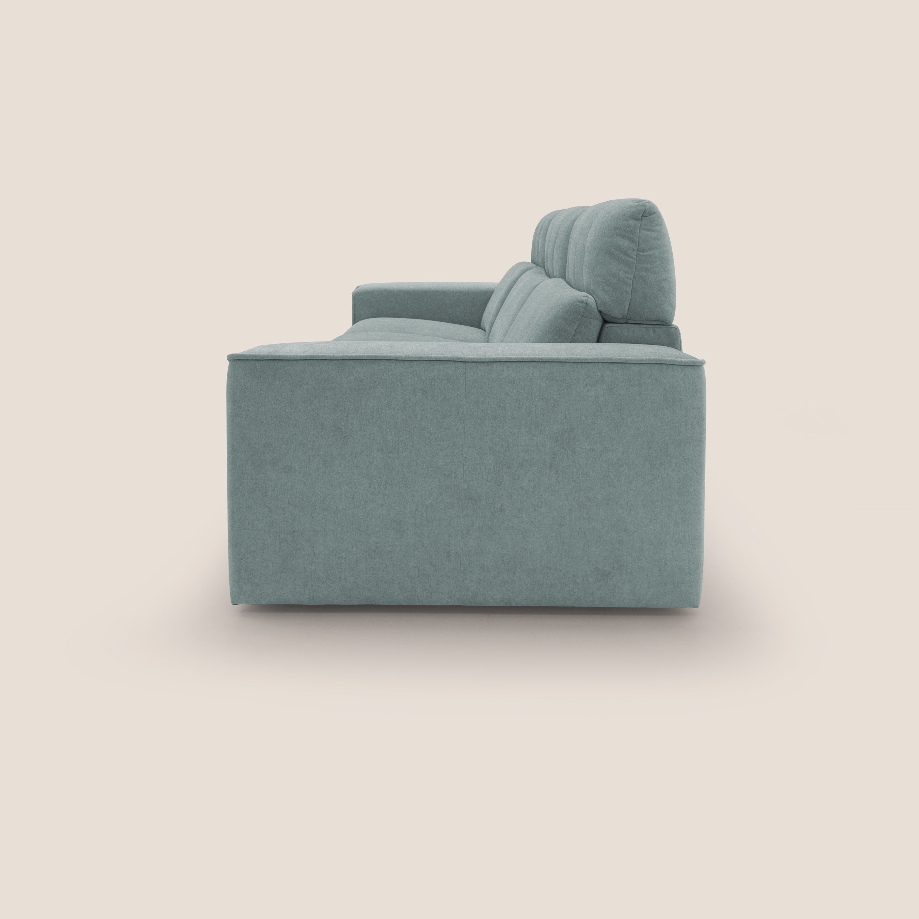 Clark Divano modulare 3 sedute con opzione relax elettrico in tessuto smacchiabile impermeabile T17 verde acqua - divani.store