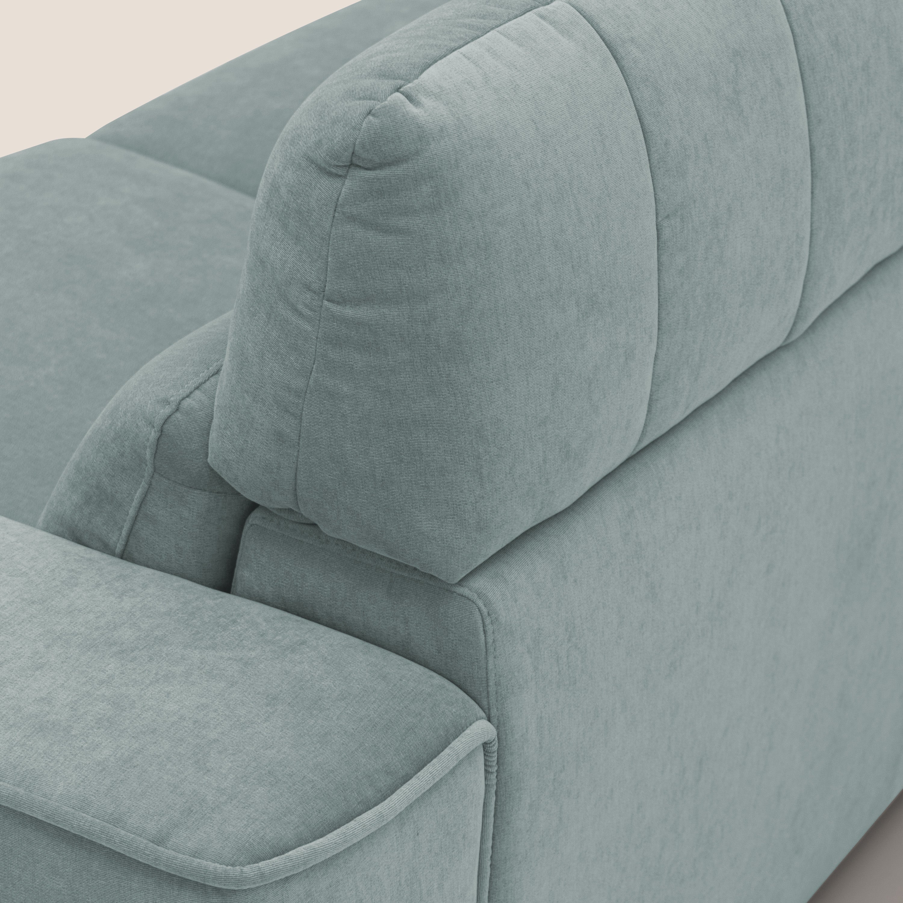 Clark Divano modulare con opzione relax elettrico in tessuto smacchiabile impermeabile T17 verde acqua - divani.store