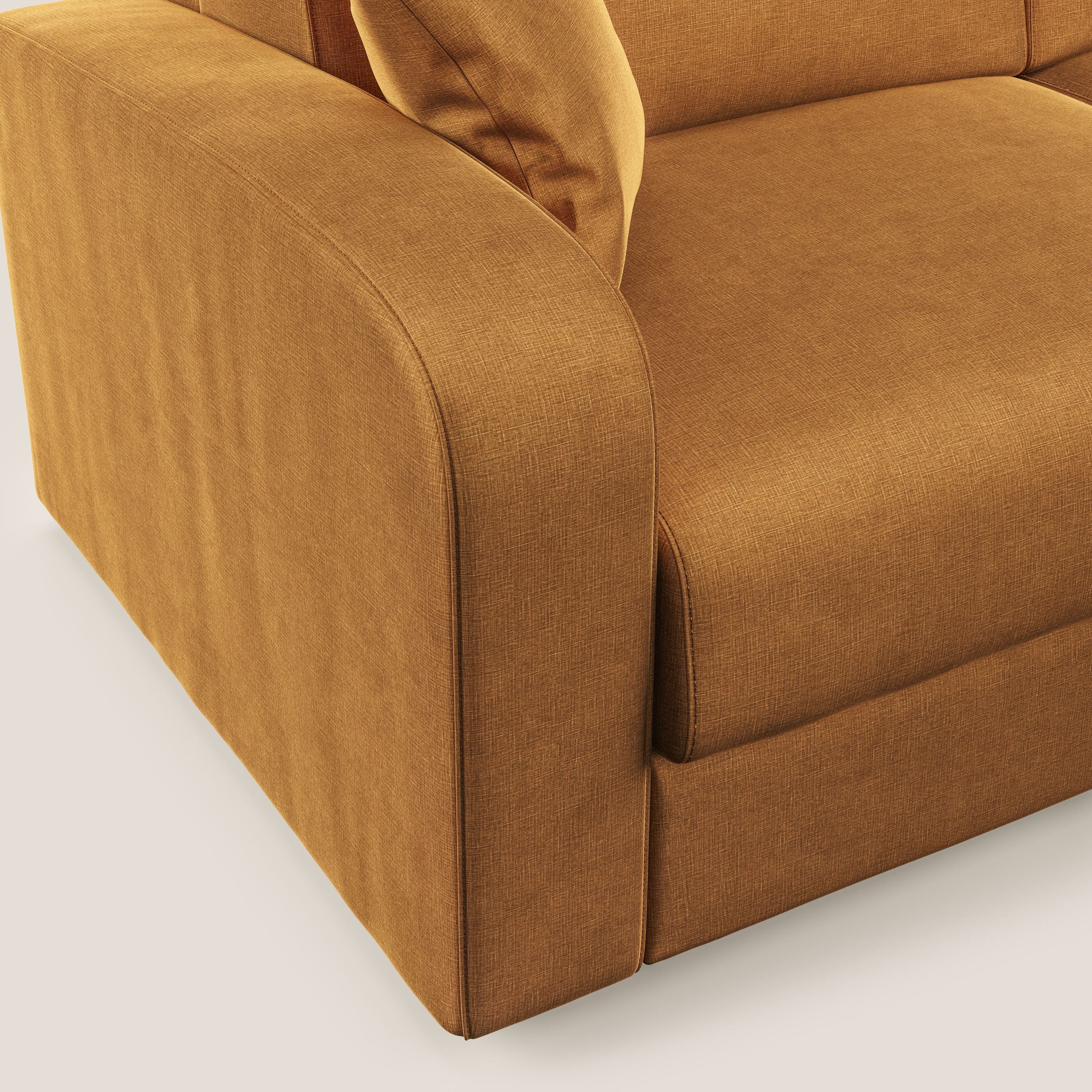 Lebron Divano letto angolare con penisola in velluto morbido T01 oro - divani.store