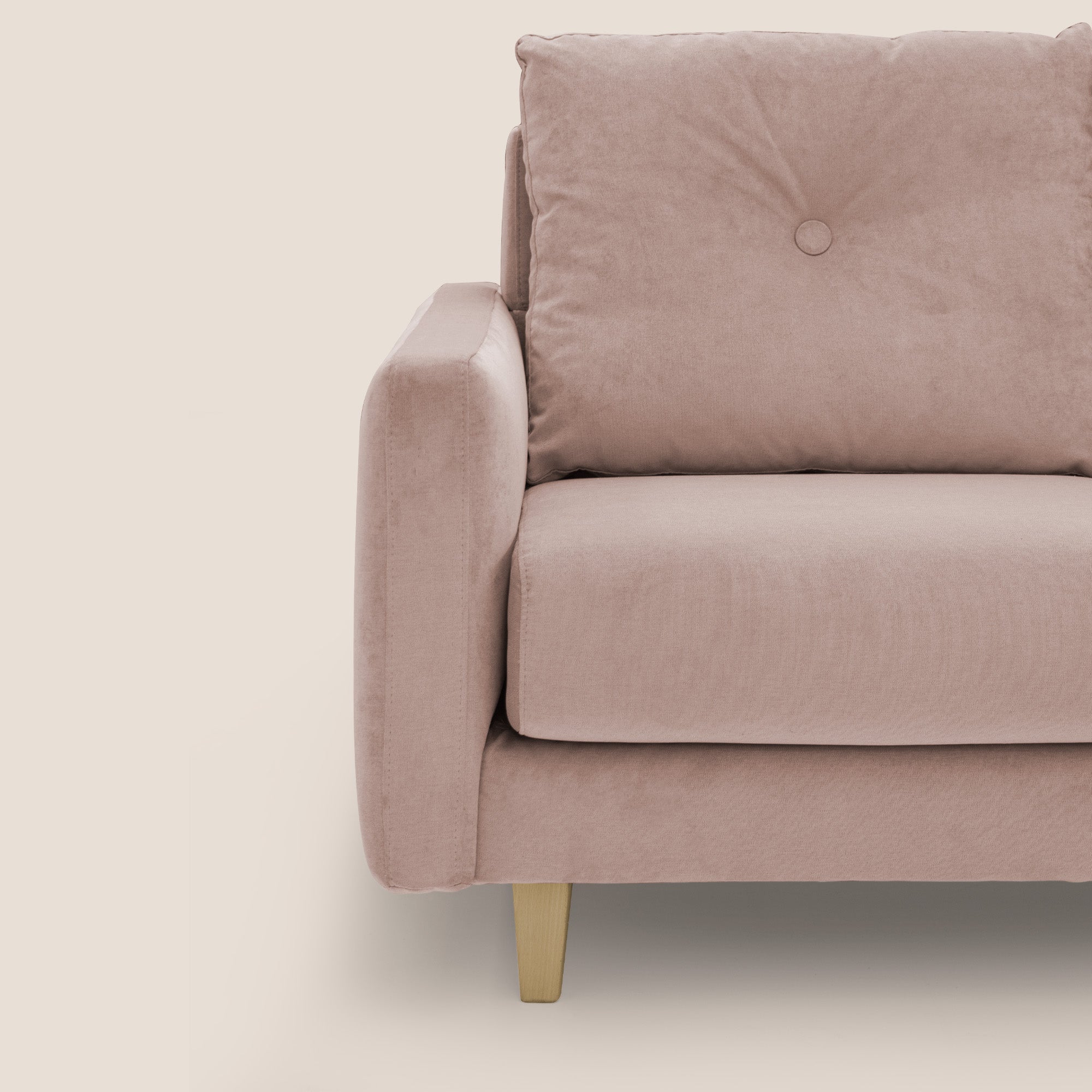 Matisse divano a 3 sedute allungabili e schienali in piuma d'oca in tessuto smacchiabile T17 rosa - divani.store