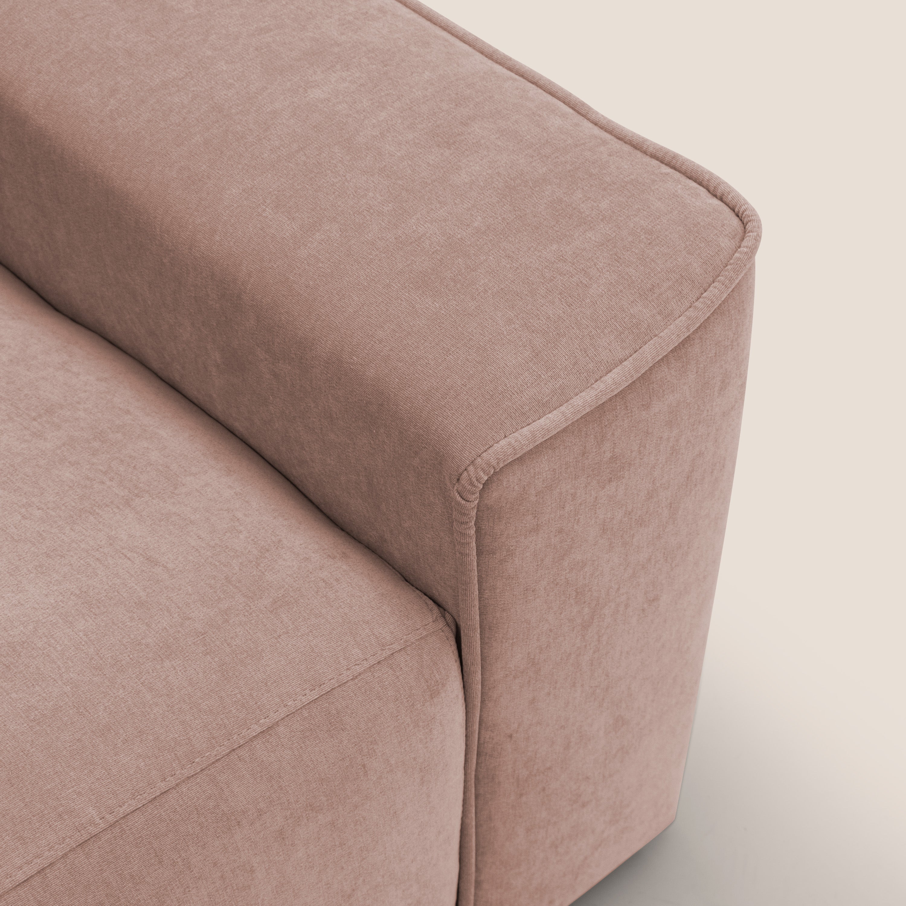 Clark Divano modulare con opzione relax elettrico in tessuto smacchiabile impermeabile T17 rosa - divani.store