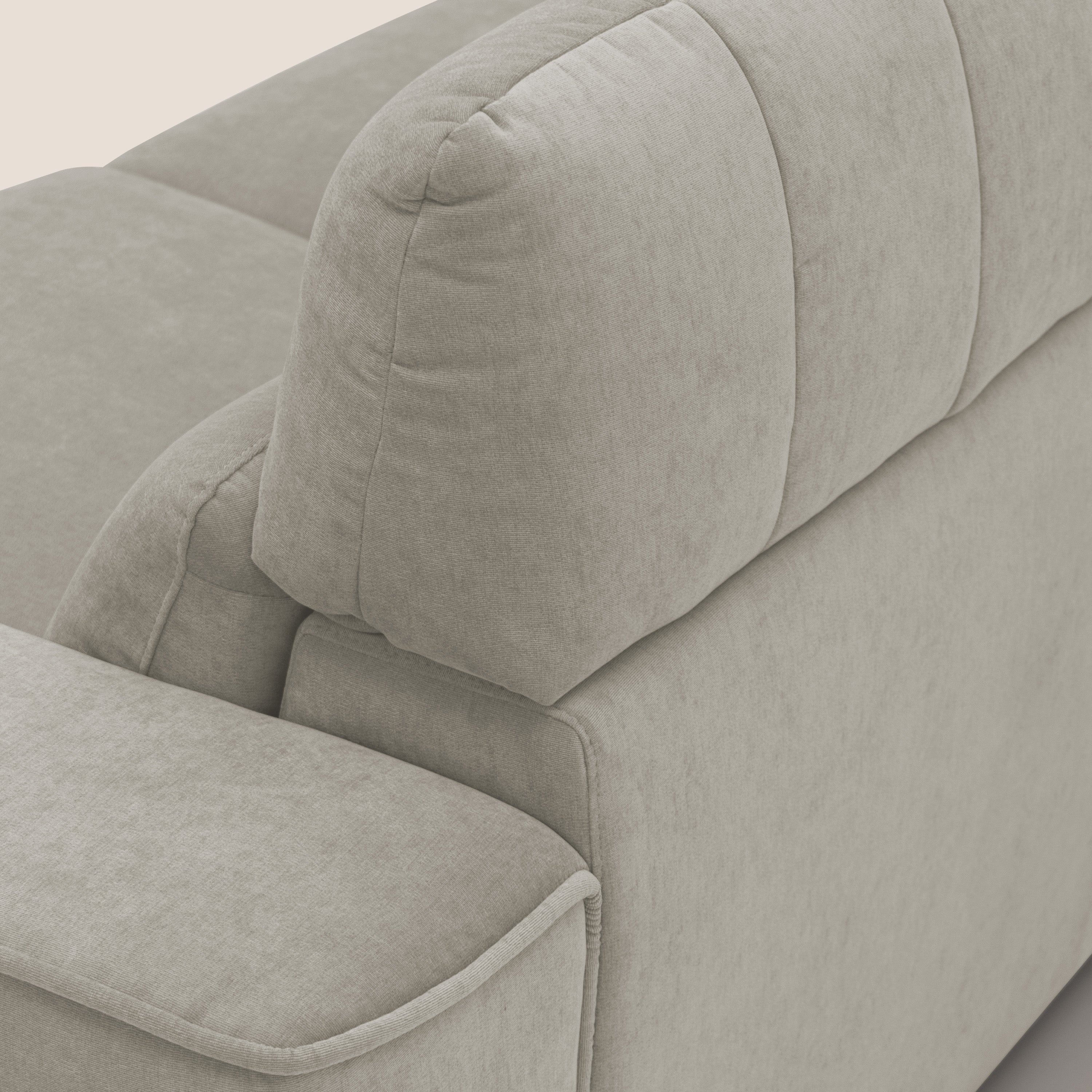 Clark Divano angolare con opzione relax elettrico in tessuto smacchiabile impermeabile T17 panna - divani.store