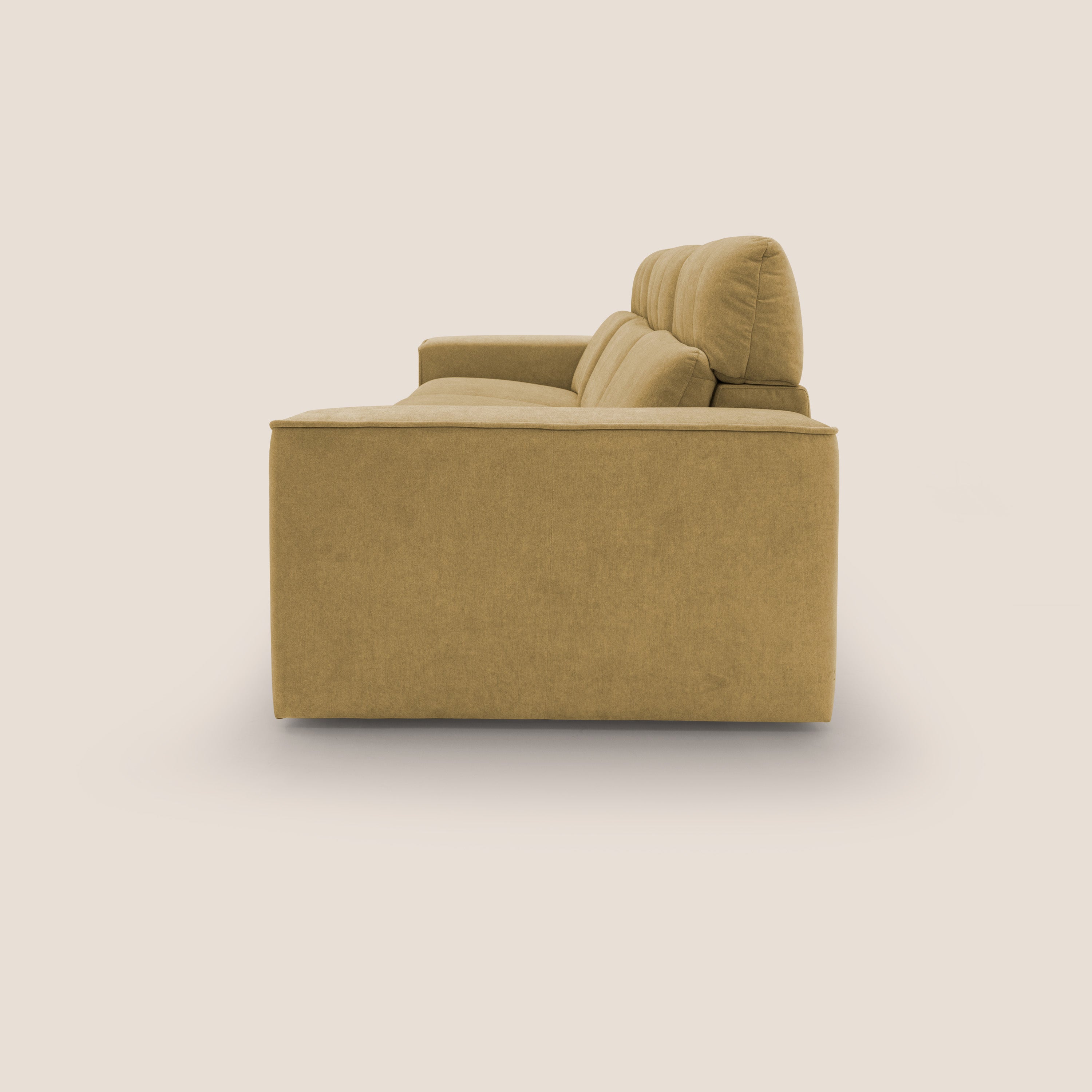 Clark Divano modulare 3 sedute con opzione relax elettrico in tessuto smacchiabile impermeabile T17 giallo - divani.store