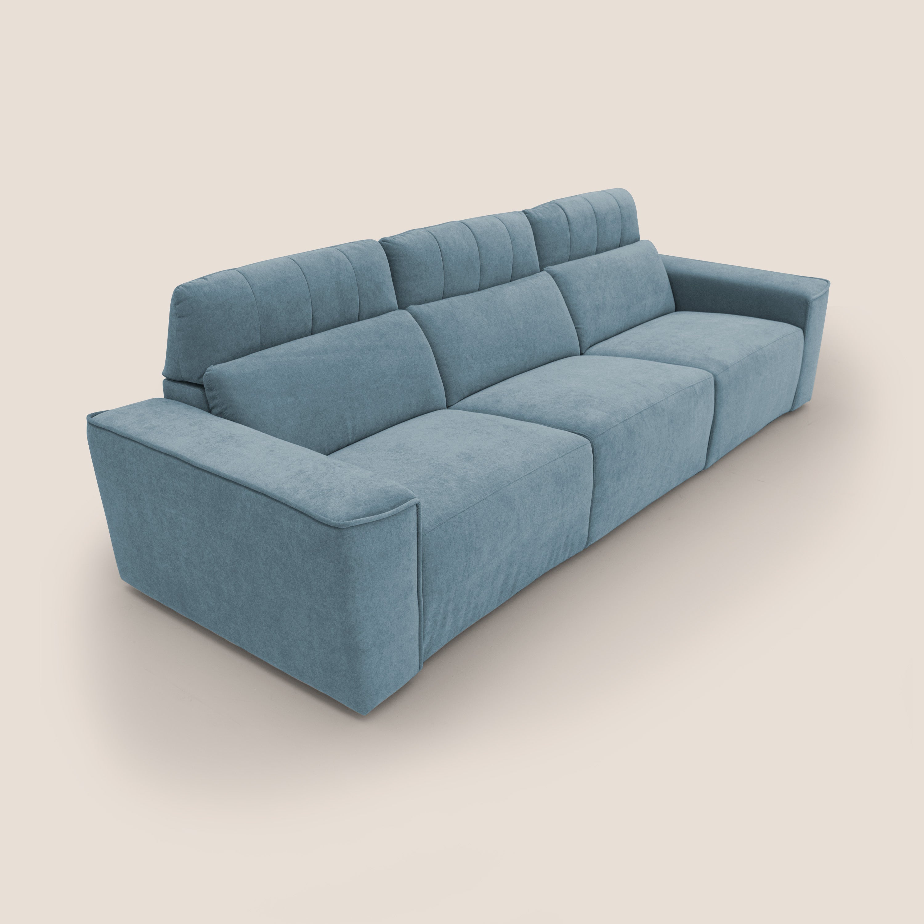 Clark Divano modulare 3 sedute con opzione relax elettrico in tessuto smacchiabile impermeabile T17 carta da zucchero - divani.store