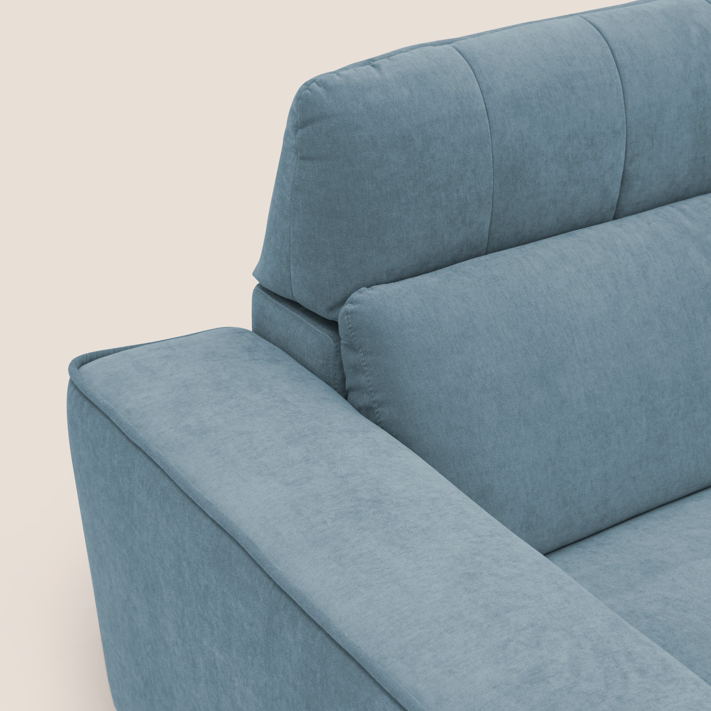 Clark Divano modulare angolare REVERSIBILE con opzione relax elettrico in tessuto smacchiabile impermeabile T17 carta da zucchero - divani.store