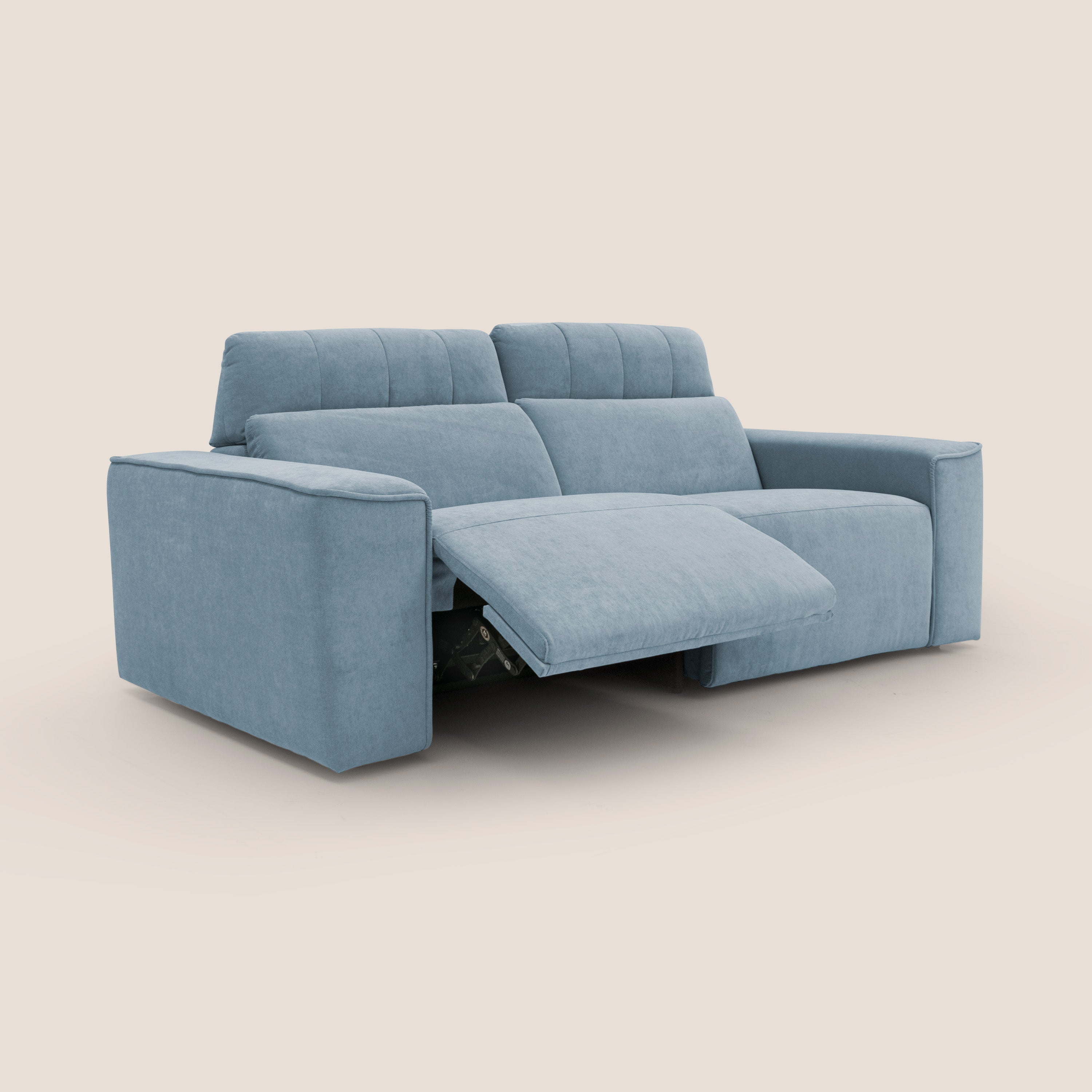 Clark Divano modulare con opzione relax elettrico in tessuto smacchiabile impermeabile T17 carta da zucchero - divani.store