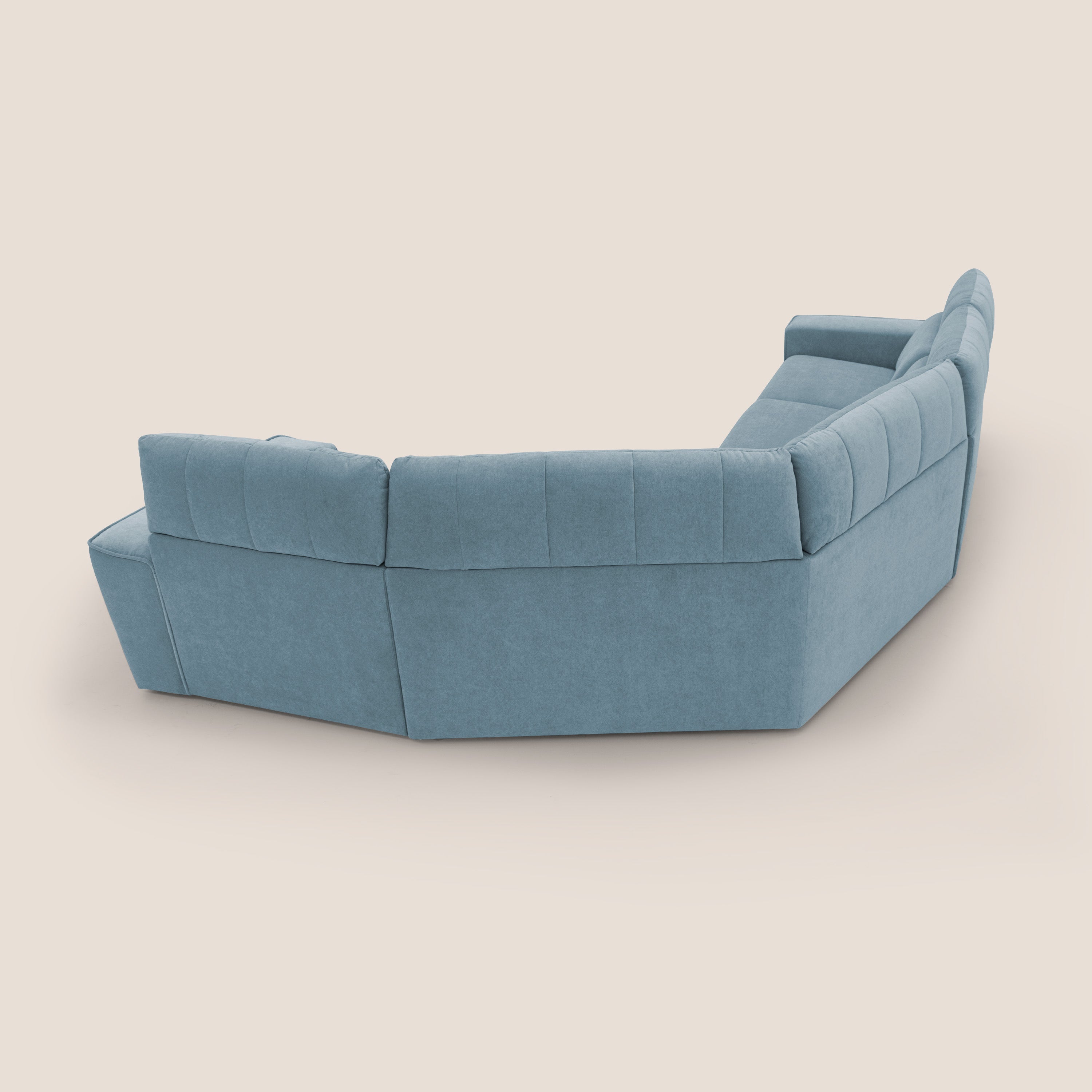 Clark Divano modulare angolare REVERSIBILE con opzione relax elettrico in tessuto smacchiabile impermeabile T17 carta da zucchero - divani.store