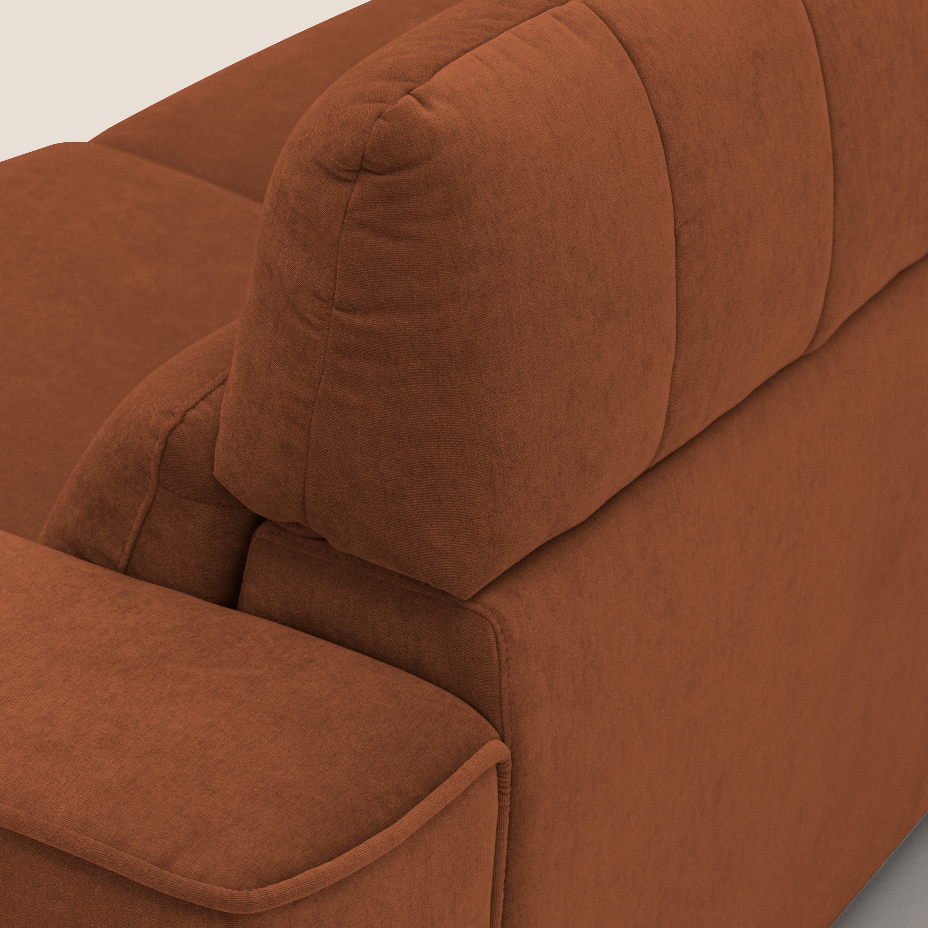 Clark Divano modulare angolare REVERSIBILE con opzione relax elettrico in tessuto smacchiabile impermeabile T17 arancio - divani.store