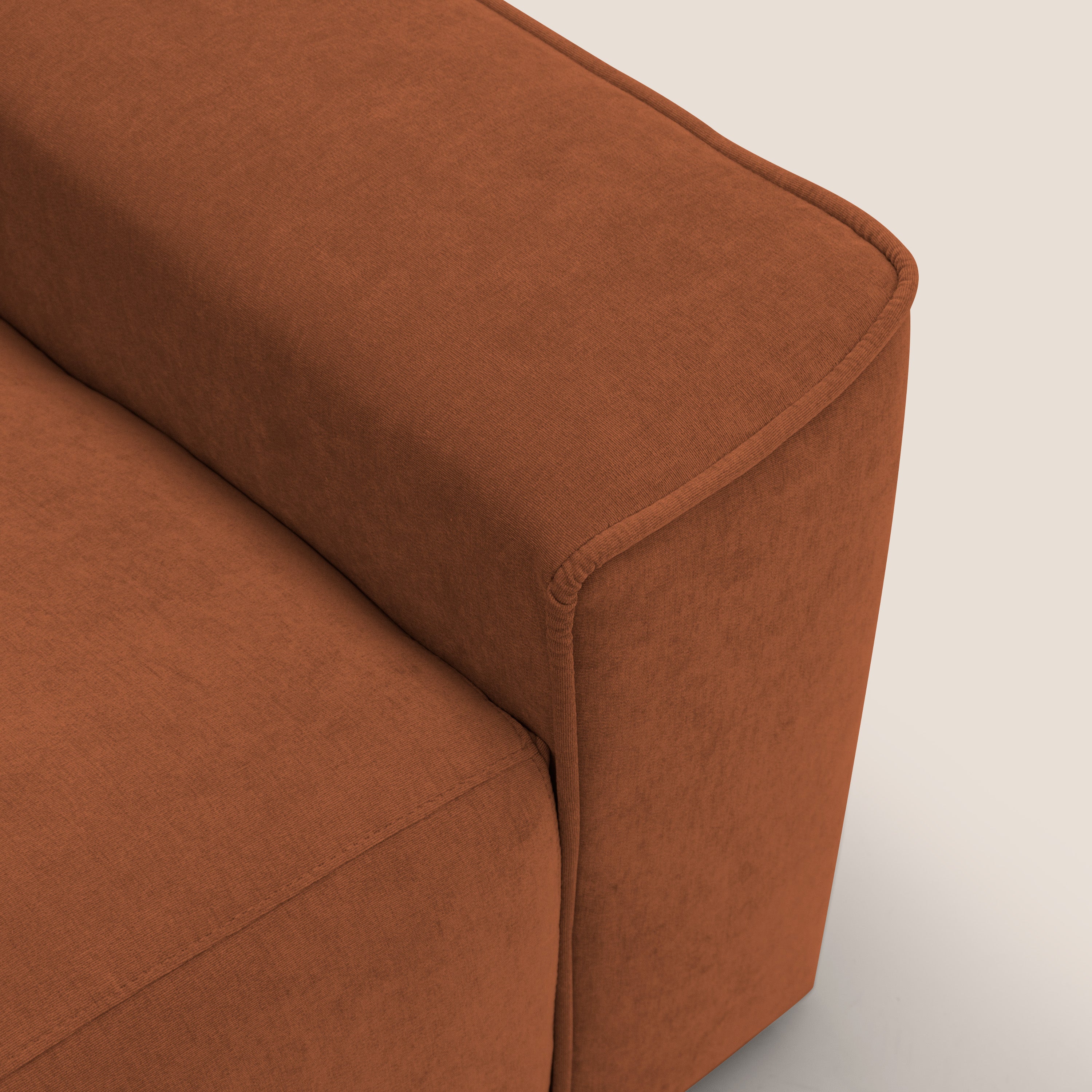 Clark Divano angolare con opzione relax elettrico in tessuto smacchiabile impermeabile T17 arancio - divani.store