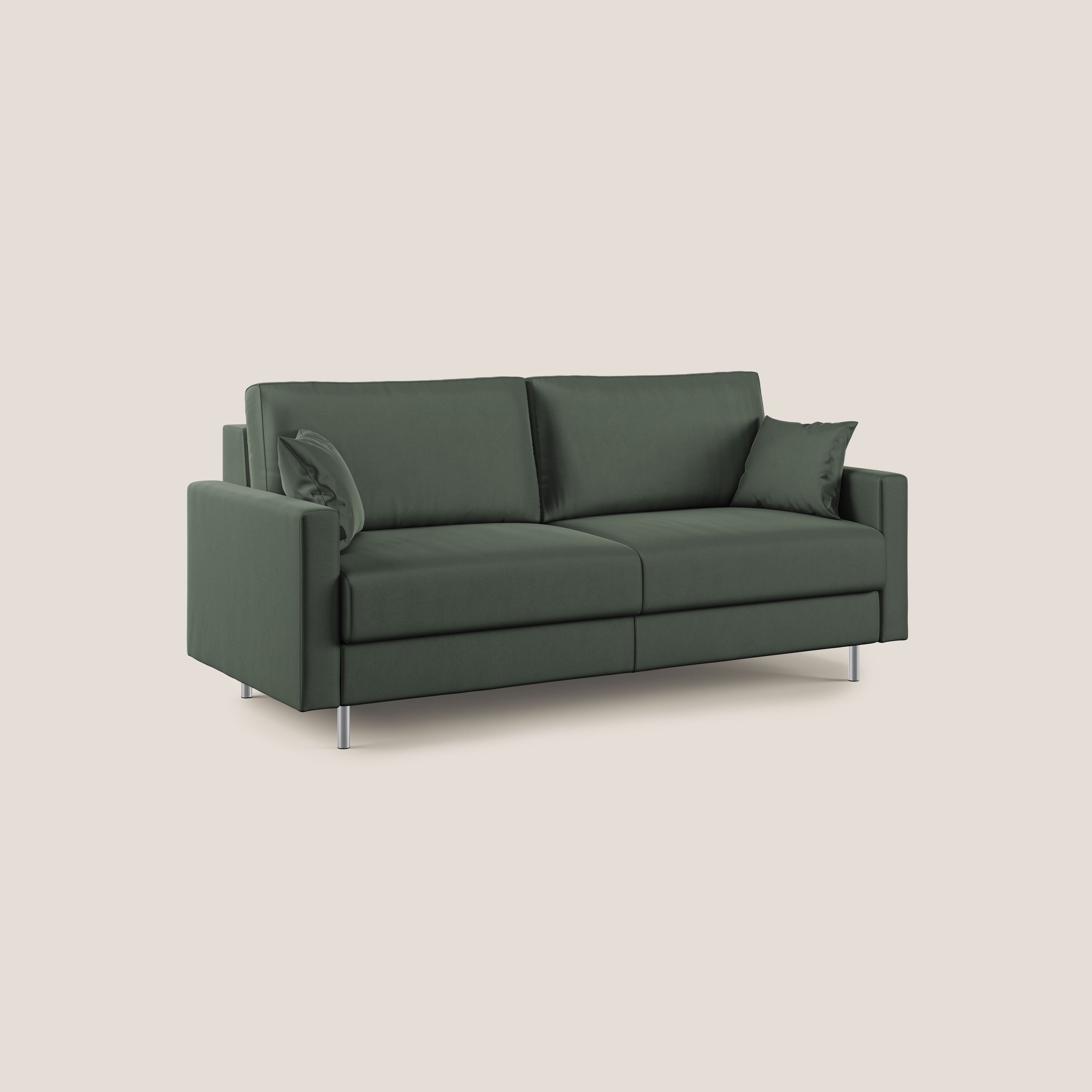 Andromeda divano letto matrimoniale in velluto morbido impermeabile T01 verde - divani.store