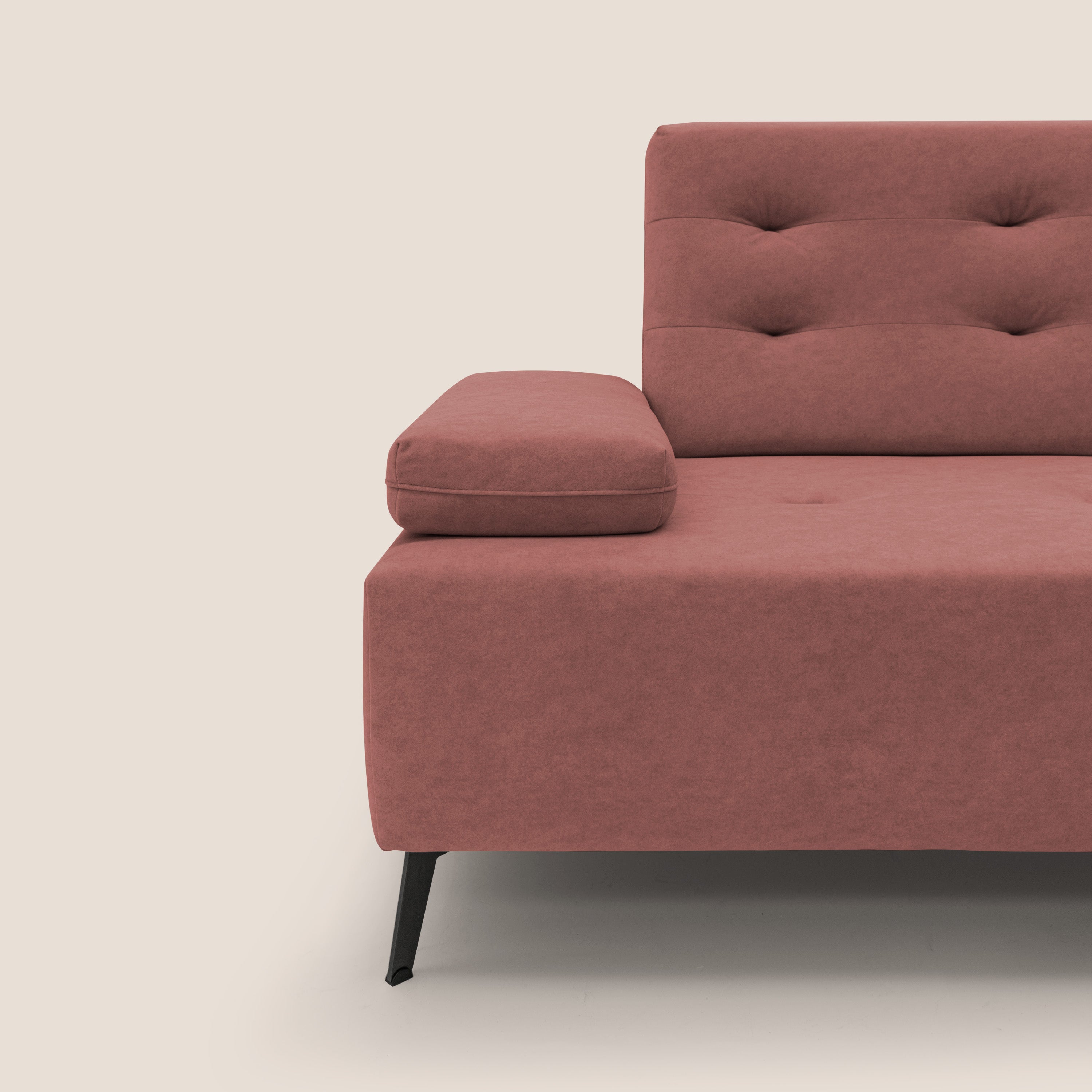 Lugano Divano angolare con schienali traslanti in microfibra effetto velluto T09 - divani.store