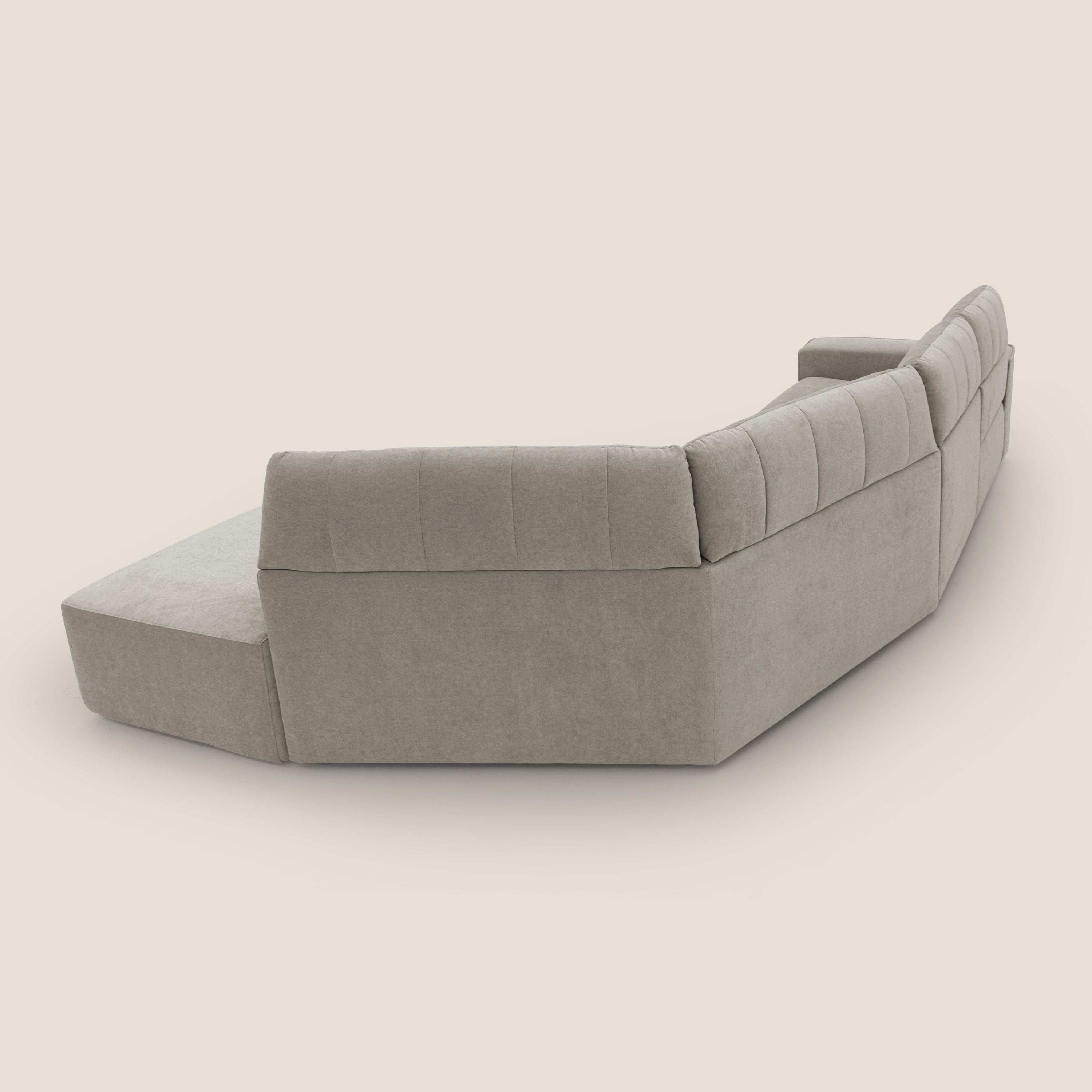 Clark Divano angolare con opzione relax elettrico in tessuto smacchiabile impermeabile T17 beige - divani.store