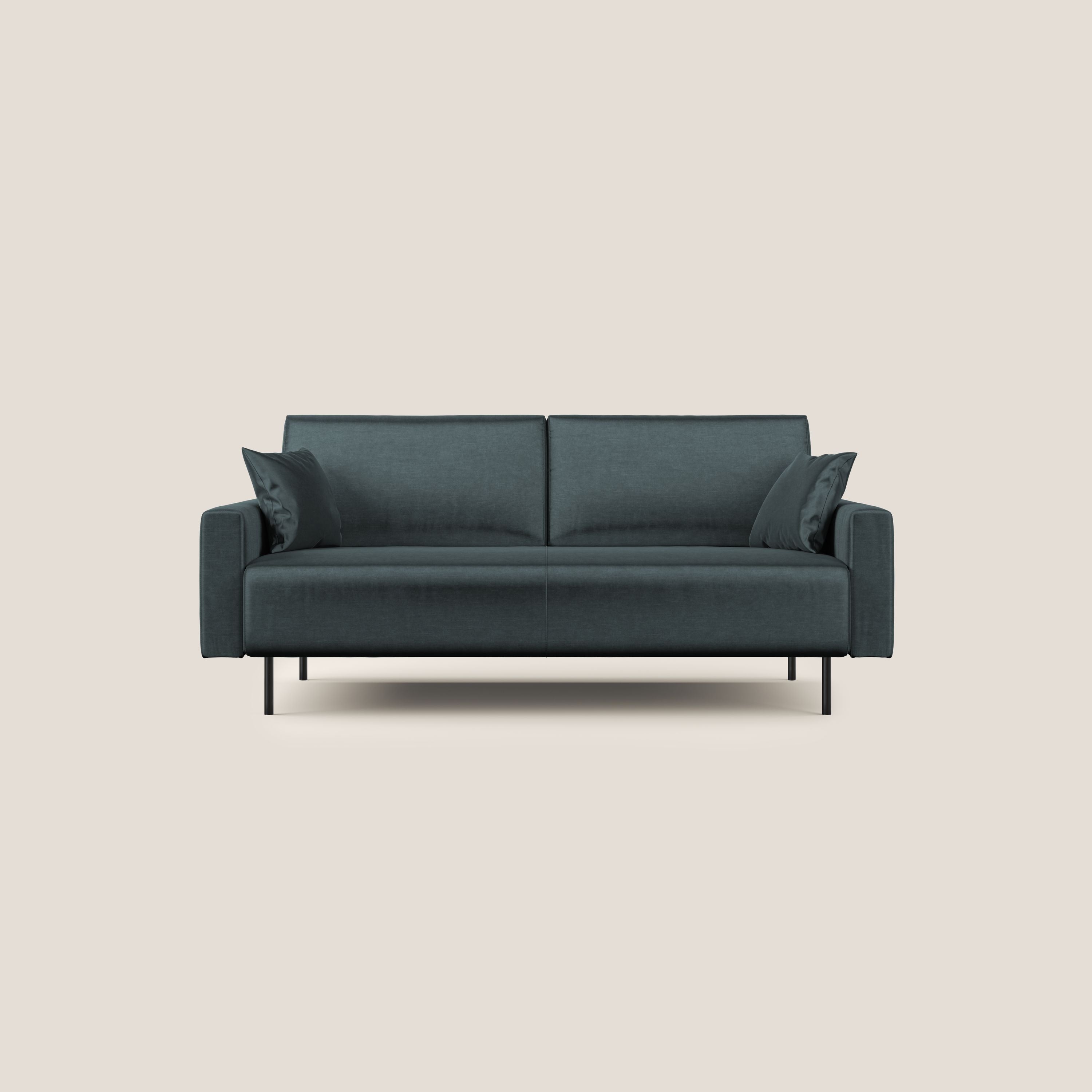 Arthur divano moderno in velluto morbido impermeabile T01 petrolio - divani.store