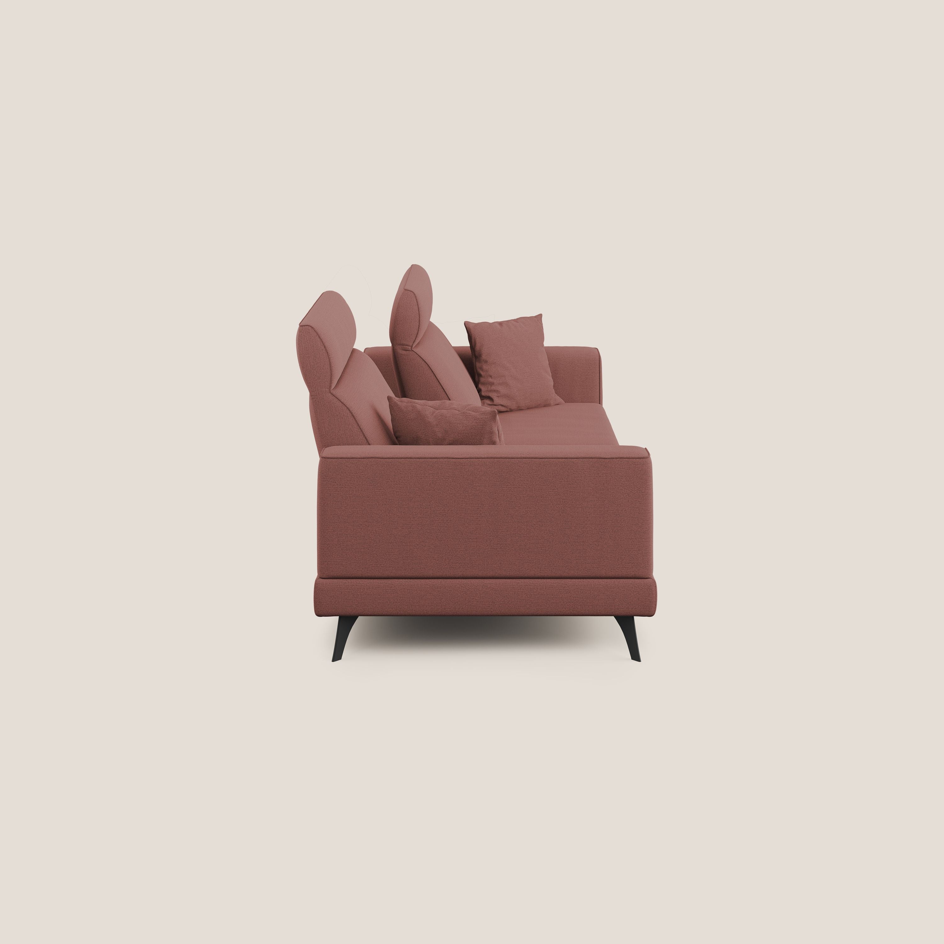 Slide Divano con schienali traslanti e poggiatesta in tessuto simil cotone impermeabile T19 salmone - divani.store