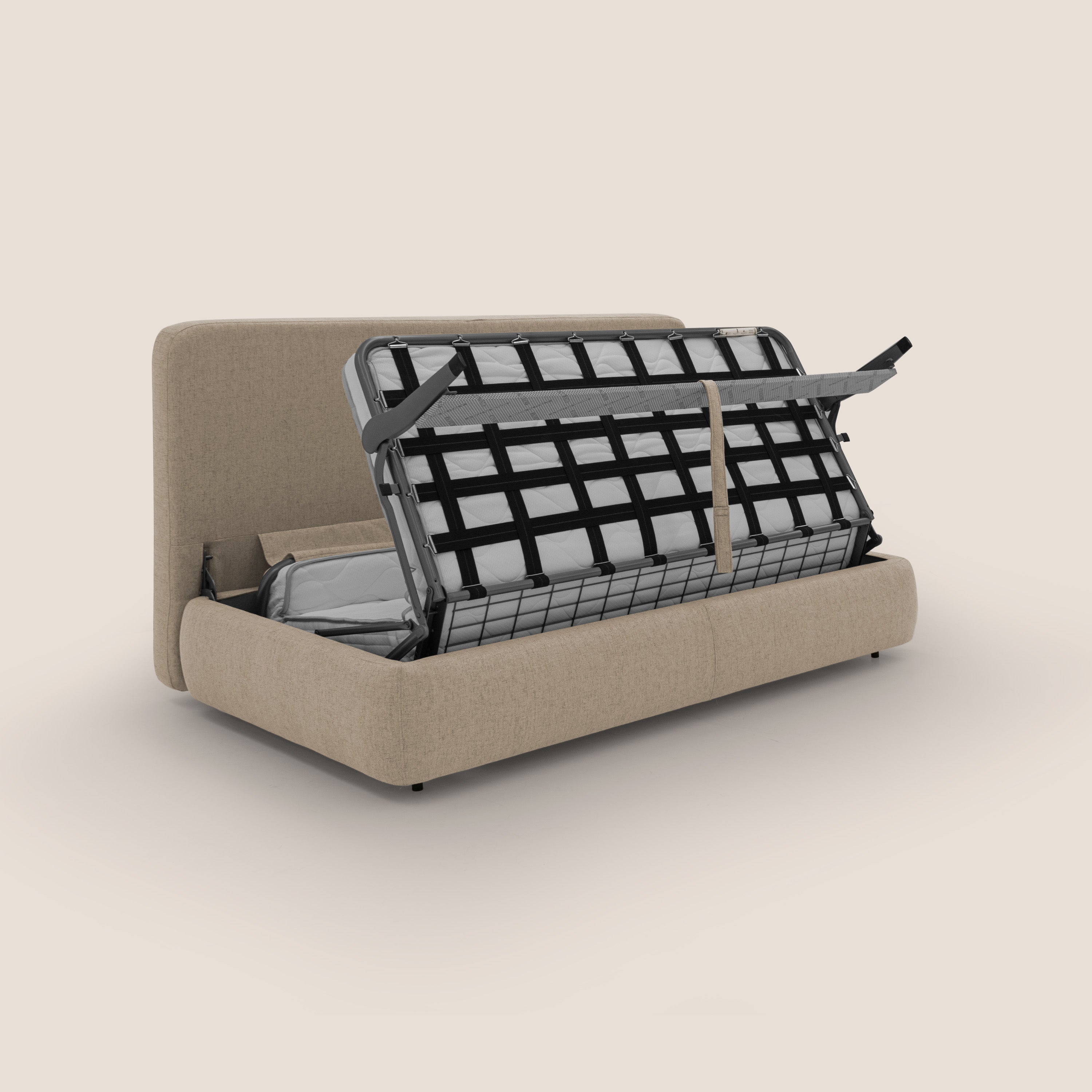 Gransasso Divano letto matrimoniale dal DESIGN innovativo in tessuto impermeabile T03 beige - divani.store