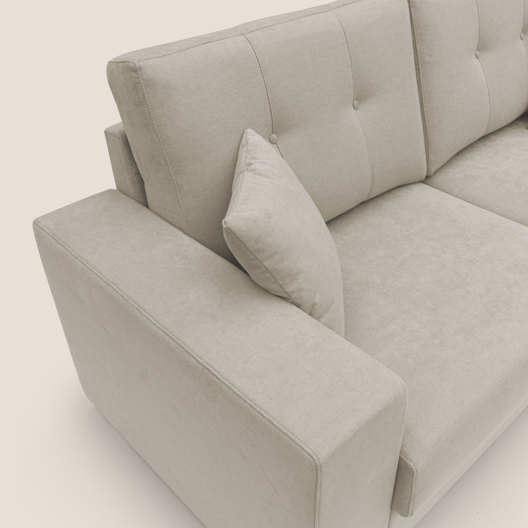 Giove divano in morbido tessuto impermeabile T02 panna - divani.store