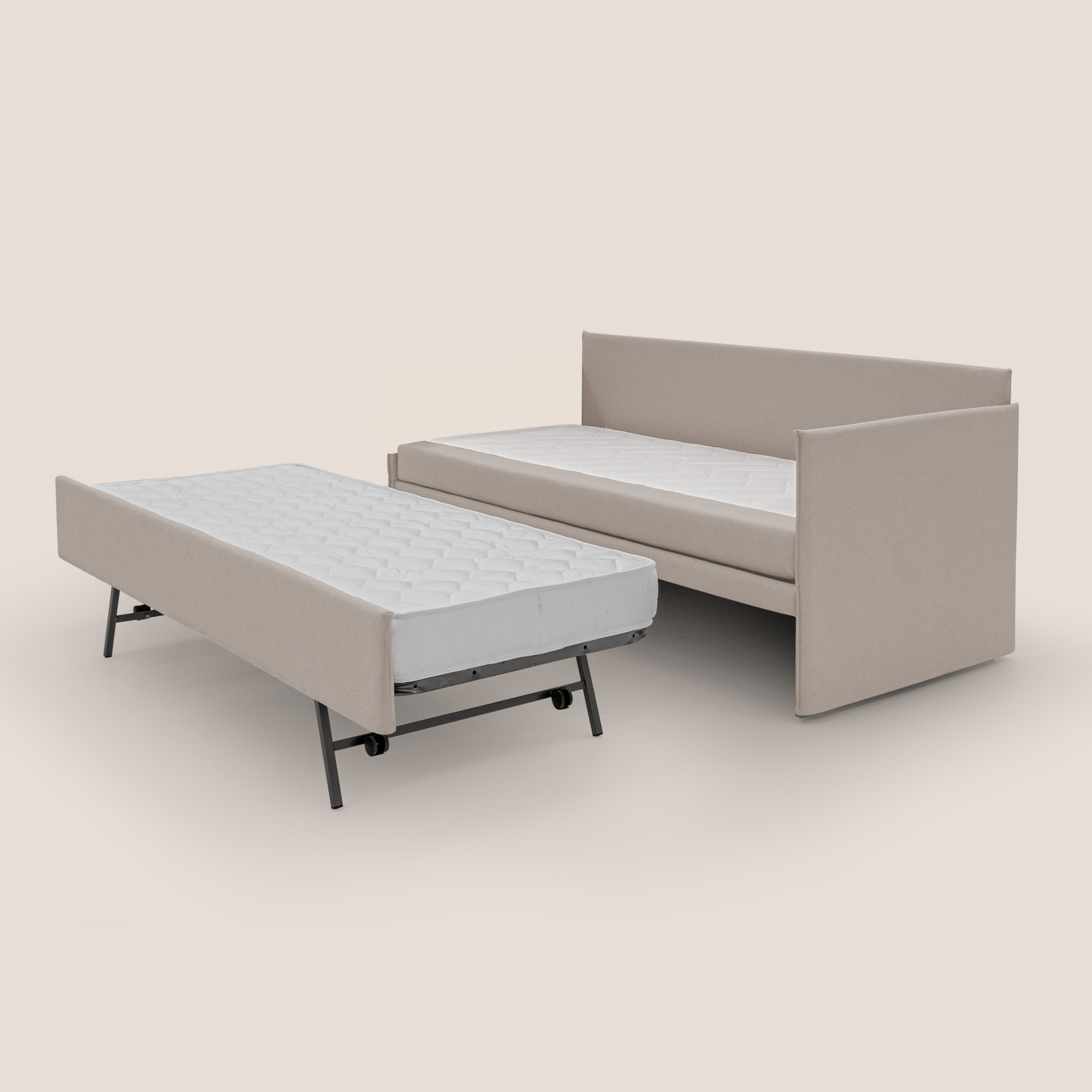 Durini Divano duplex con doppio letto in tessuto simil cotone impermeabile T13 panna - divani.store