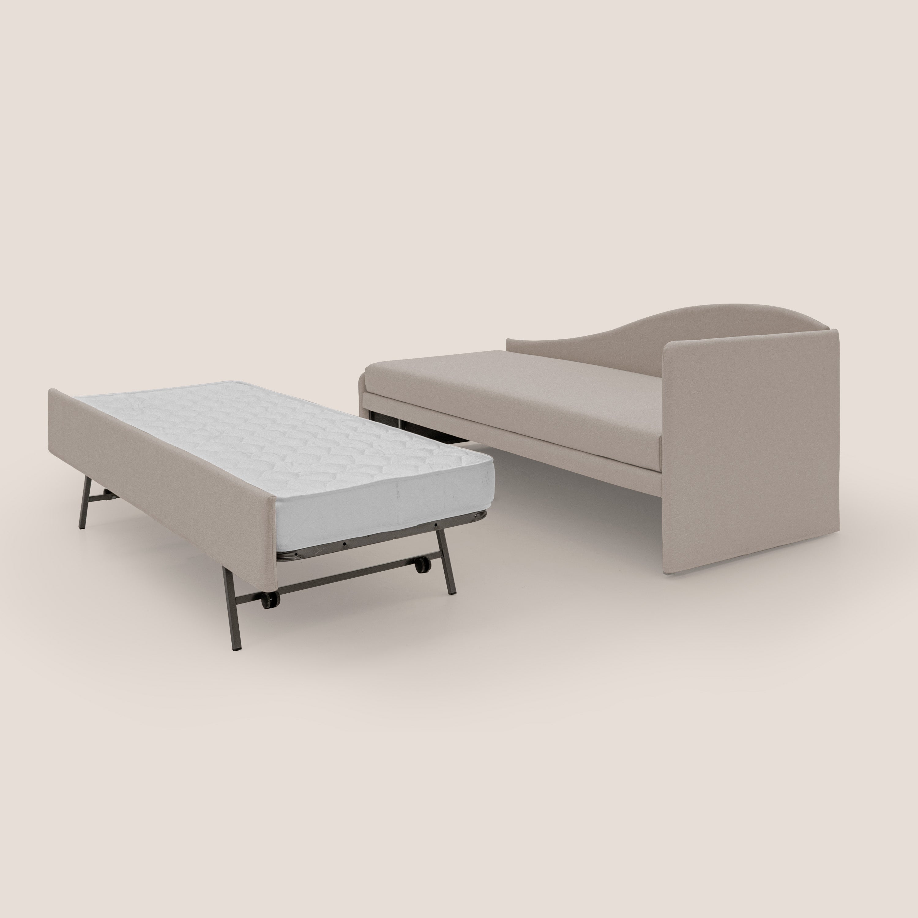 Nolo Divano duplex con doppio letto in tessuto simil cotone impermeabile T13 panna - divani.store