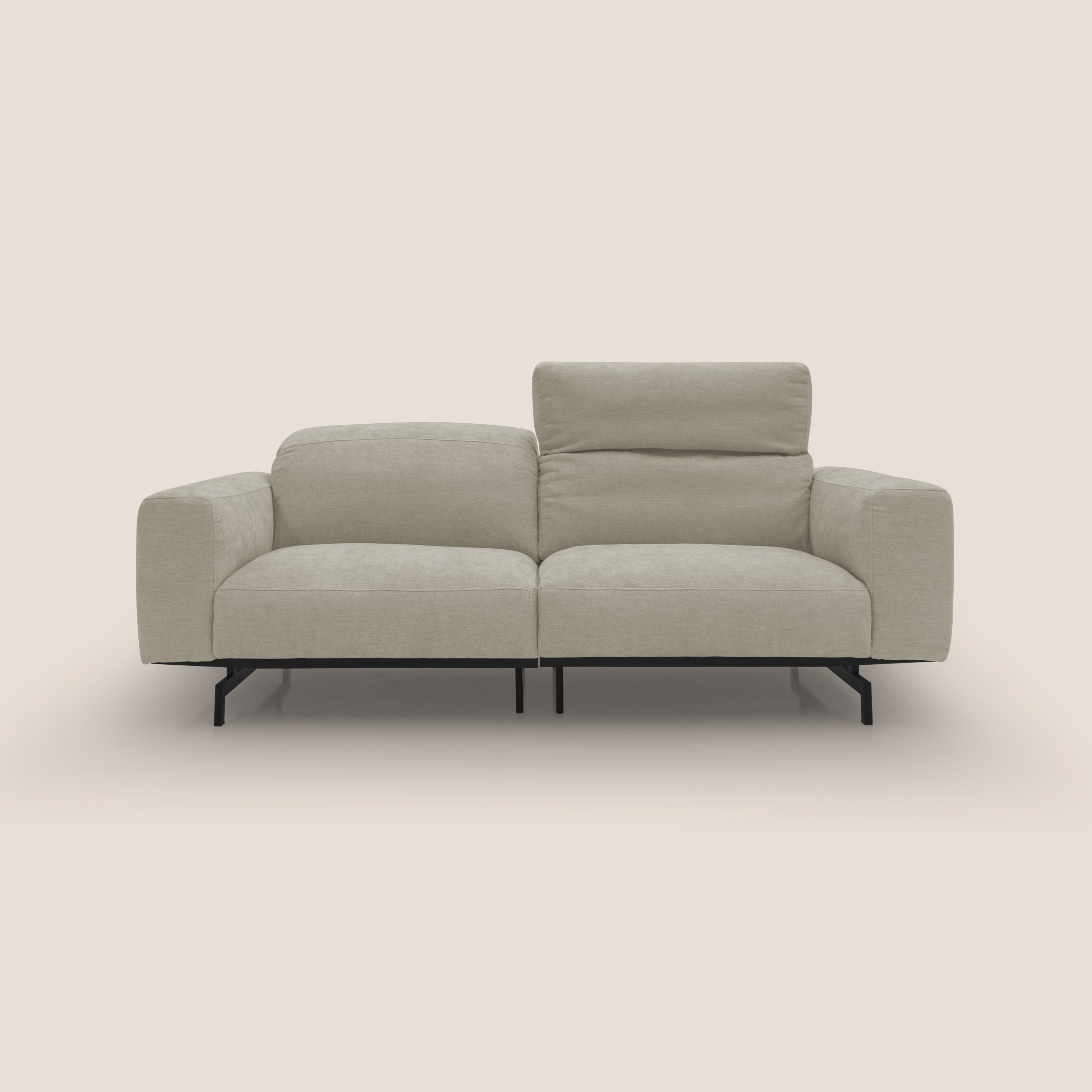 Sakura divano in piuma d'oca modulare componibile in morbido tessuto fiammato impermeabile T14 panna - divani.store