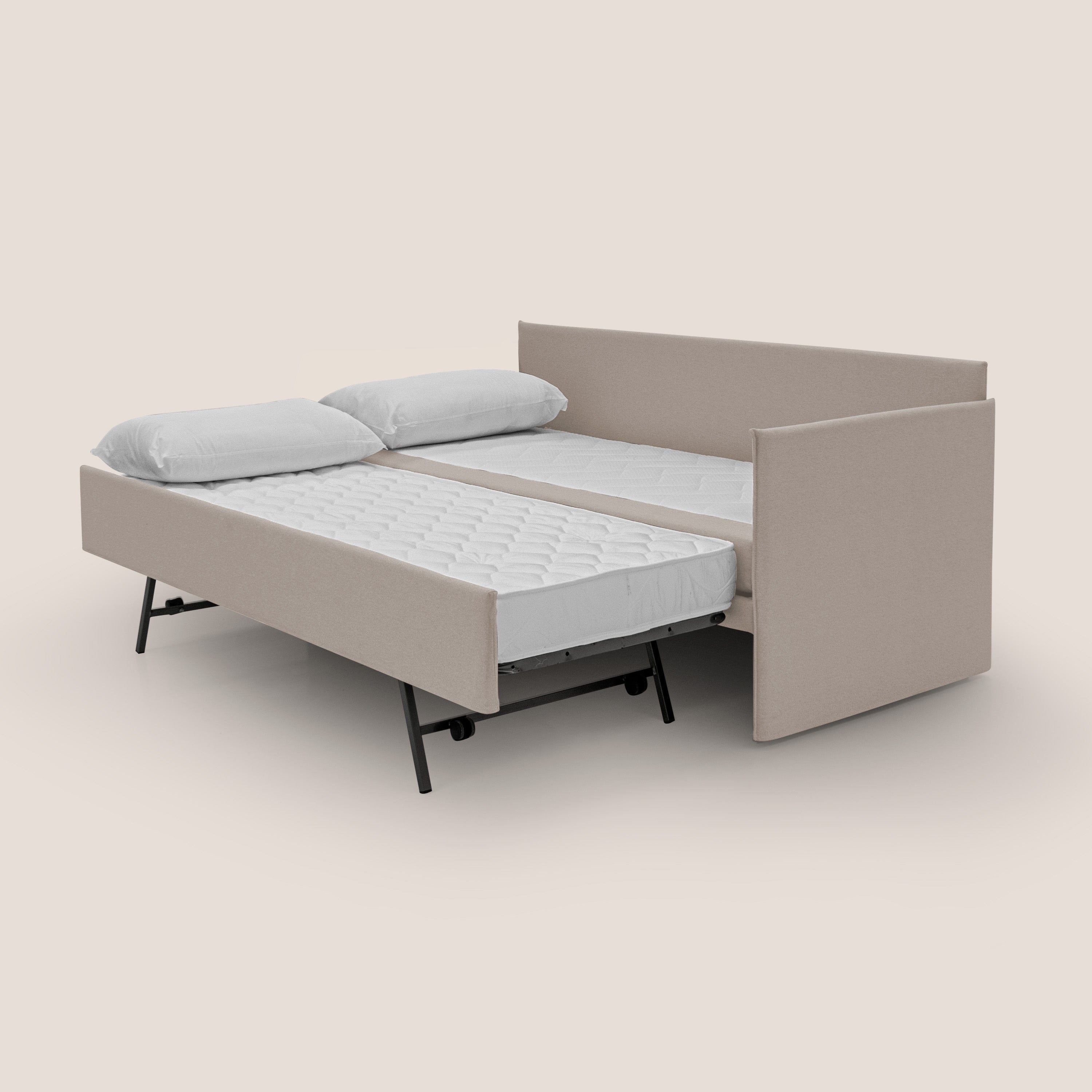 Durini Divano duplex con doppio letto in tessuto simil cotone impermeabile T13 panna - divani.store