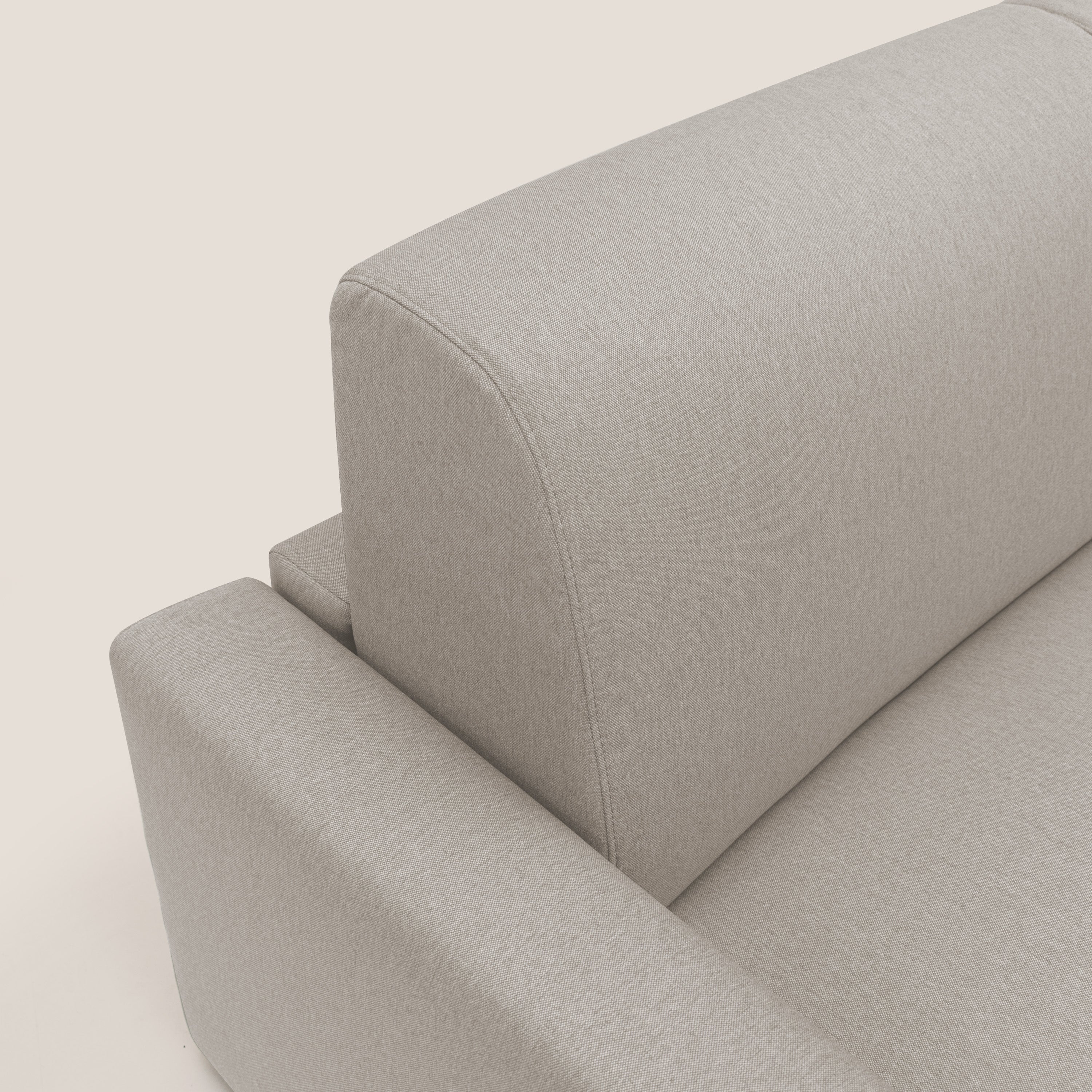 Kansas Divano letto matrimoniale alto 20 cm in tessuto impermeabile misto cotone T13 panna - divani.store