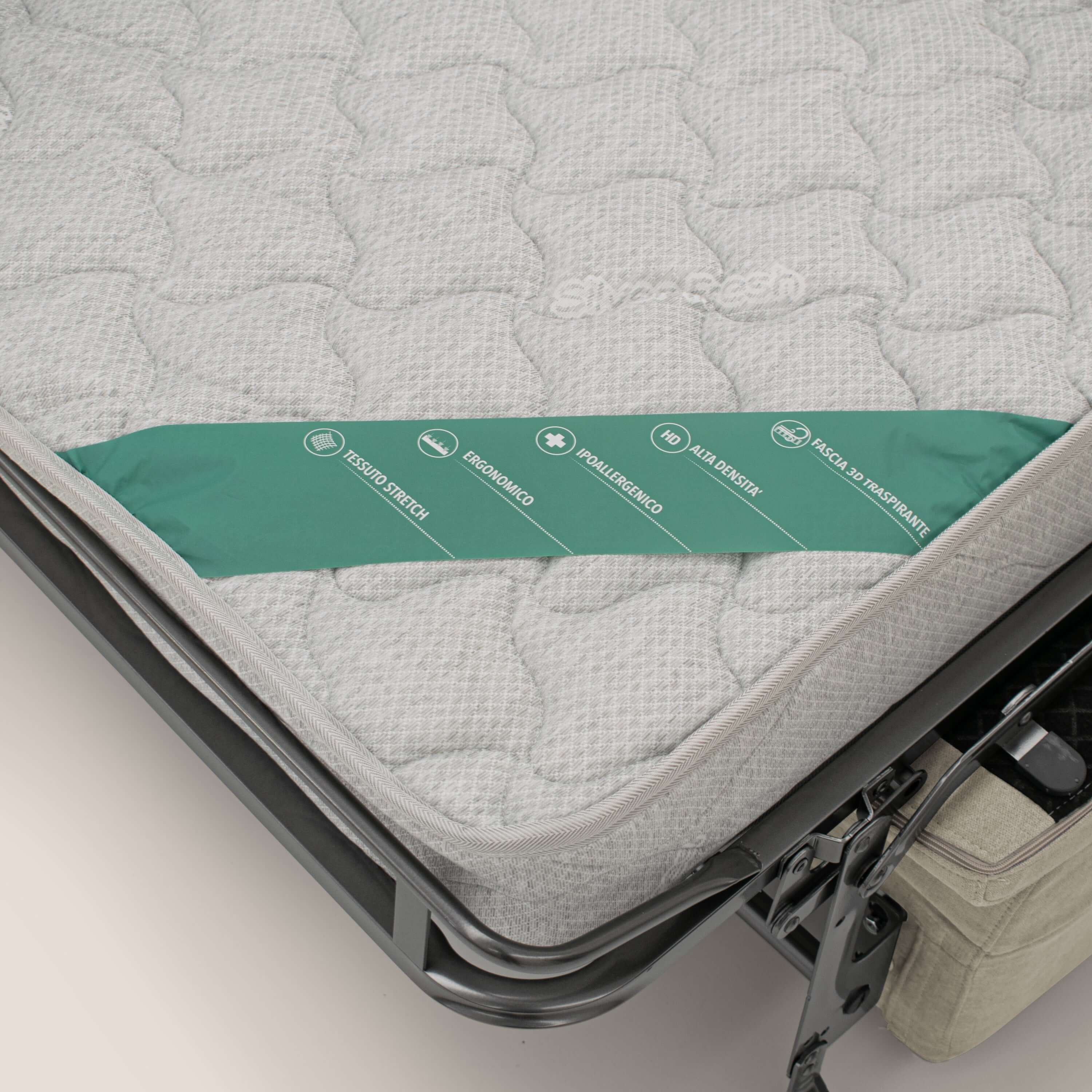 Bjorn divano letto sfoderabile con materasso H18 cm e poggiatesta reclinabili in tessuto impermeabile T02 panna - divani.store