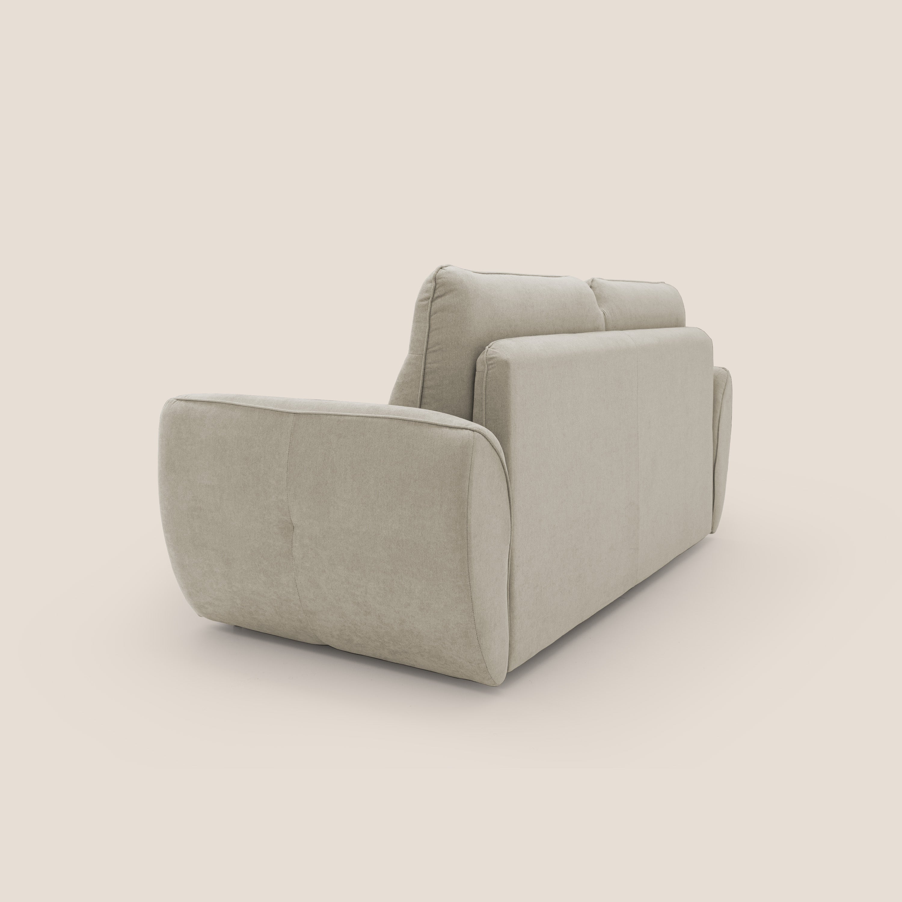 Zeus Divano letto scandinavo con schienale alto in tessuto impermeabile T02 panna - divani.store
