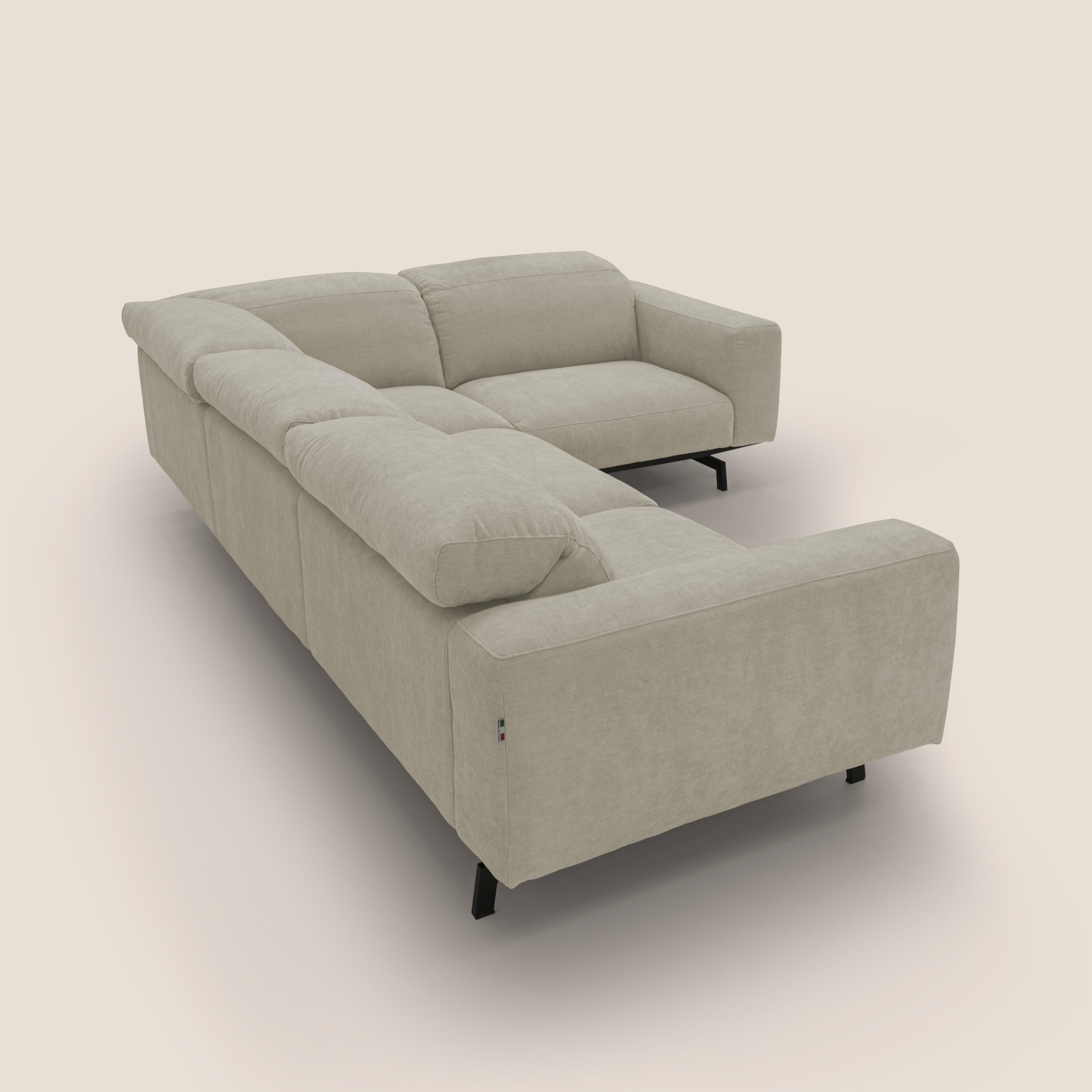 Sakura Canapé d'angle RÉVERSIBLE et modulable en tissu doux et imperméable T14 crème