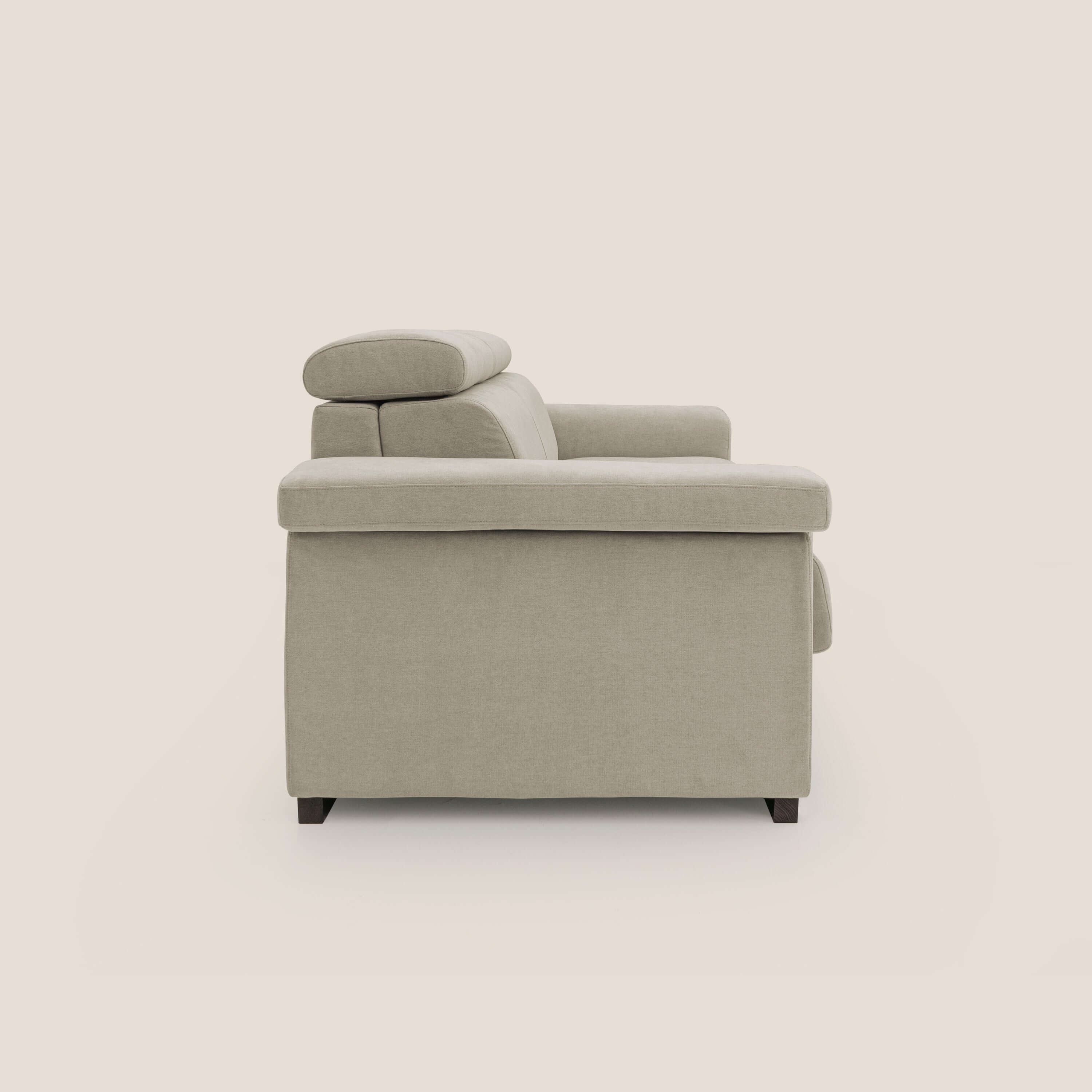 Bjorn divano letto sfoderabile con materasso H18 cm e poggiatesta reclinabili in tessuto impermeabile T02 panna - divani.store