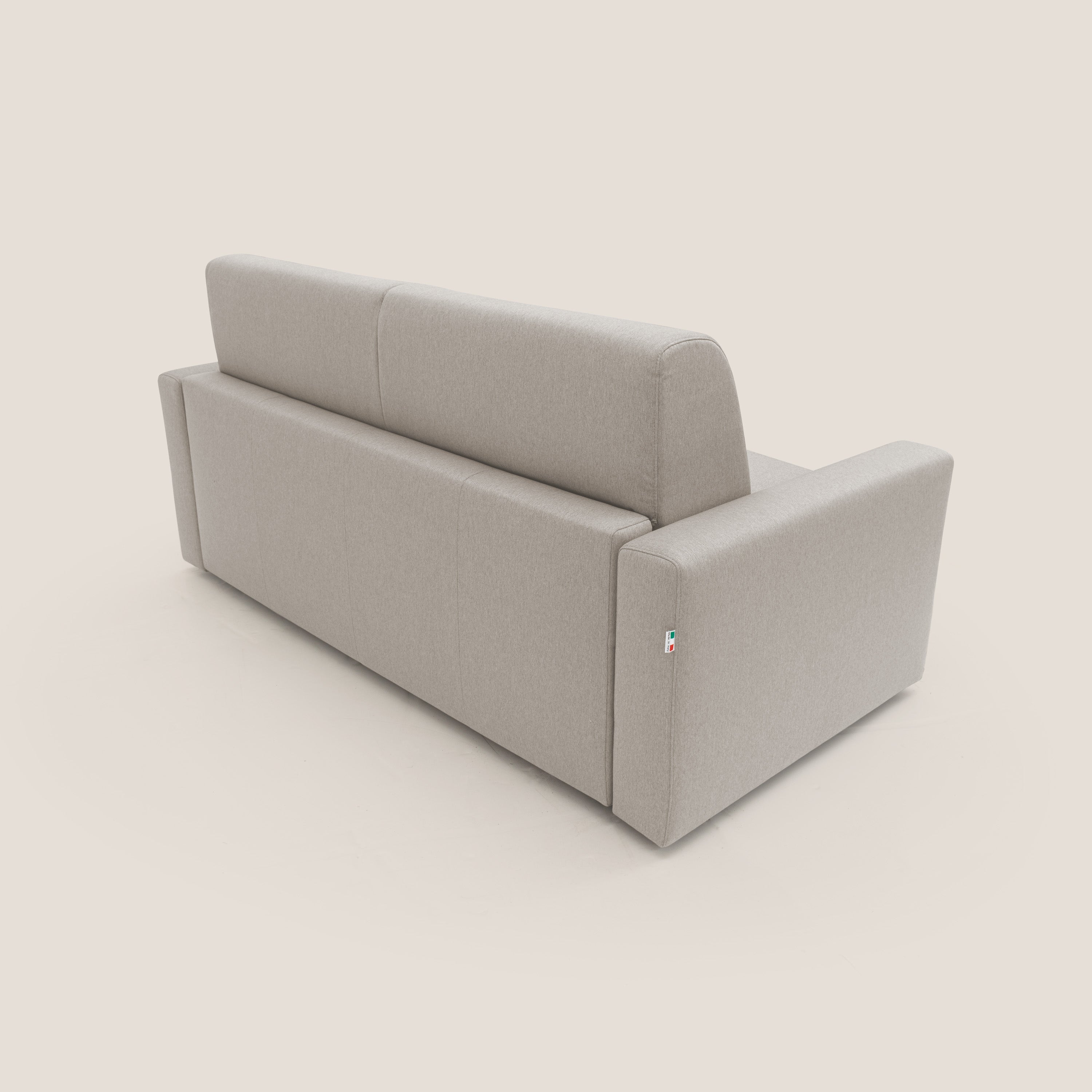 Kansas Divano letto matrimoniale alto 20 cm in tessuto impermeabile misto cotone T13 panna - divani.store