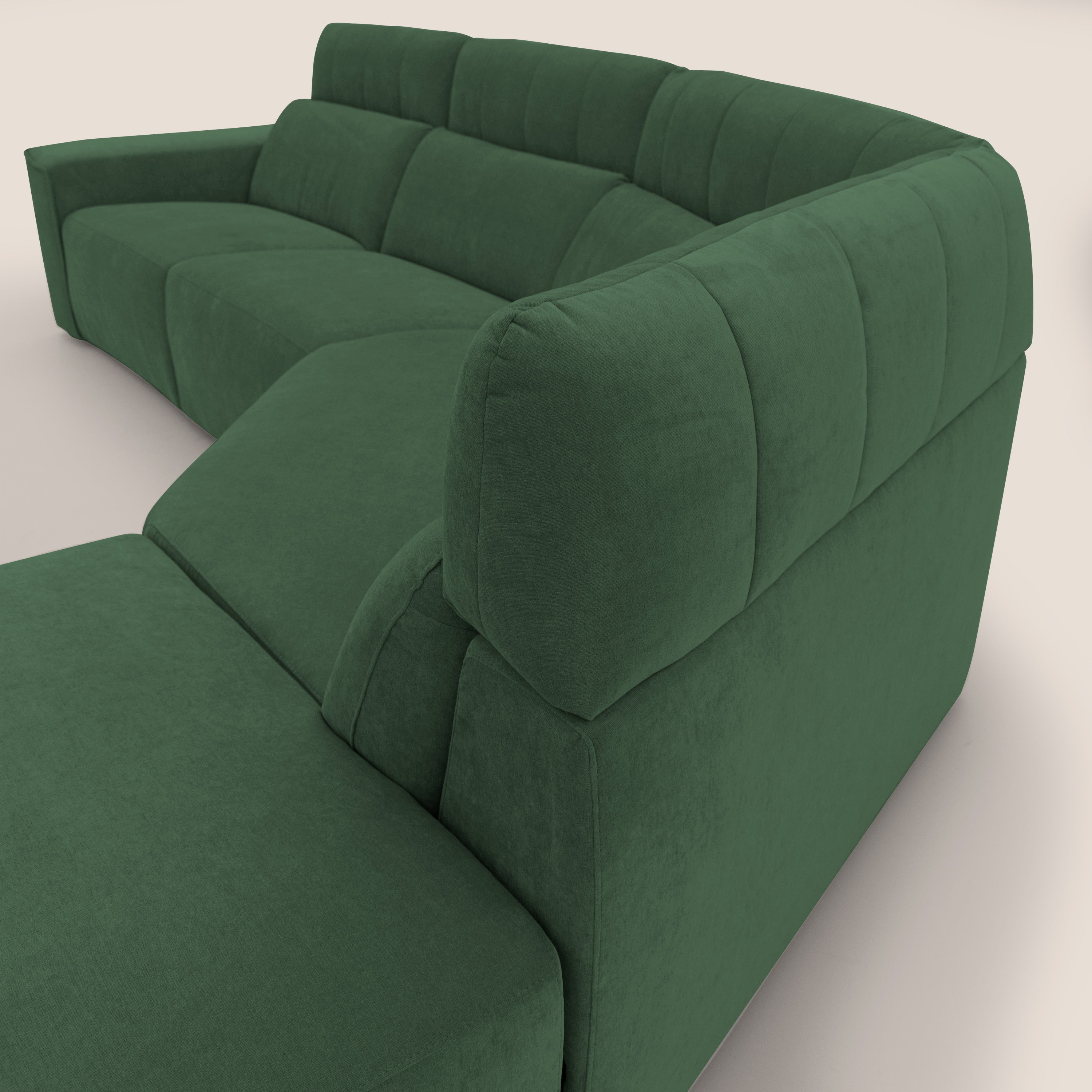 Clark Divano angolare con opzione relax elettrico in tessuto smacchiabile impermeabile T17 verde - divani.store