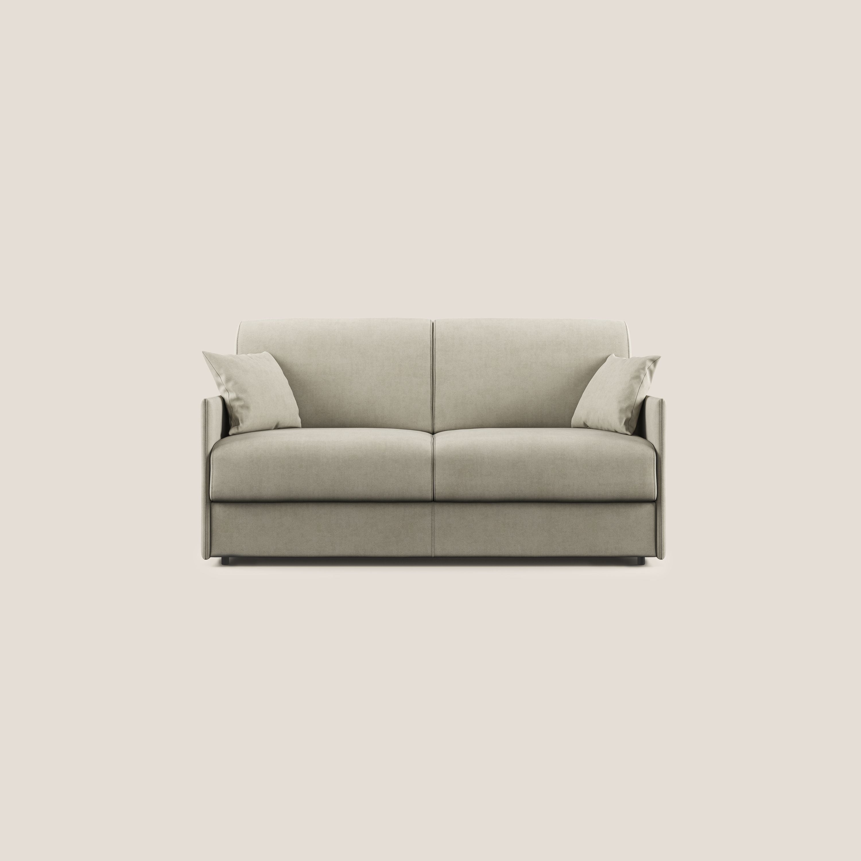 Evans Divano letto in morbido tessuto impermeabile T02 panna - divani.store