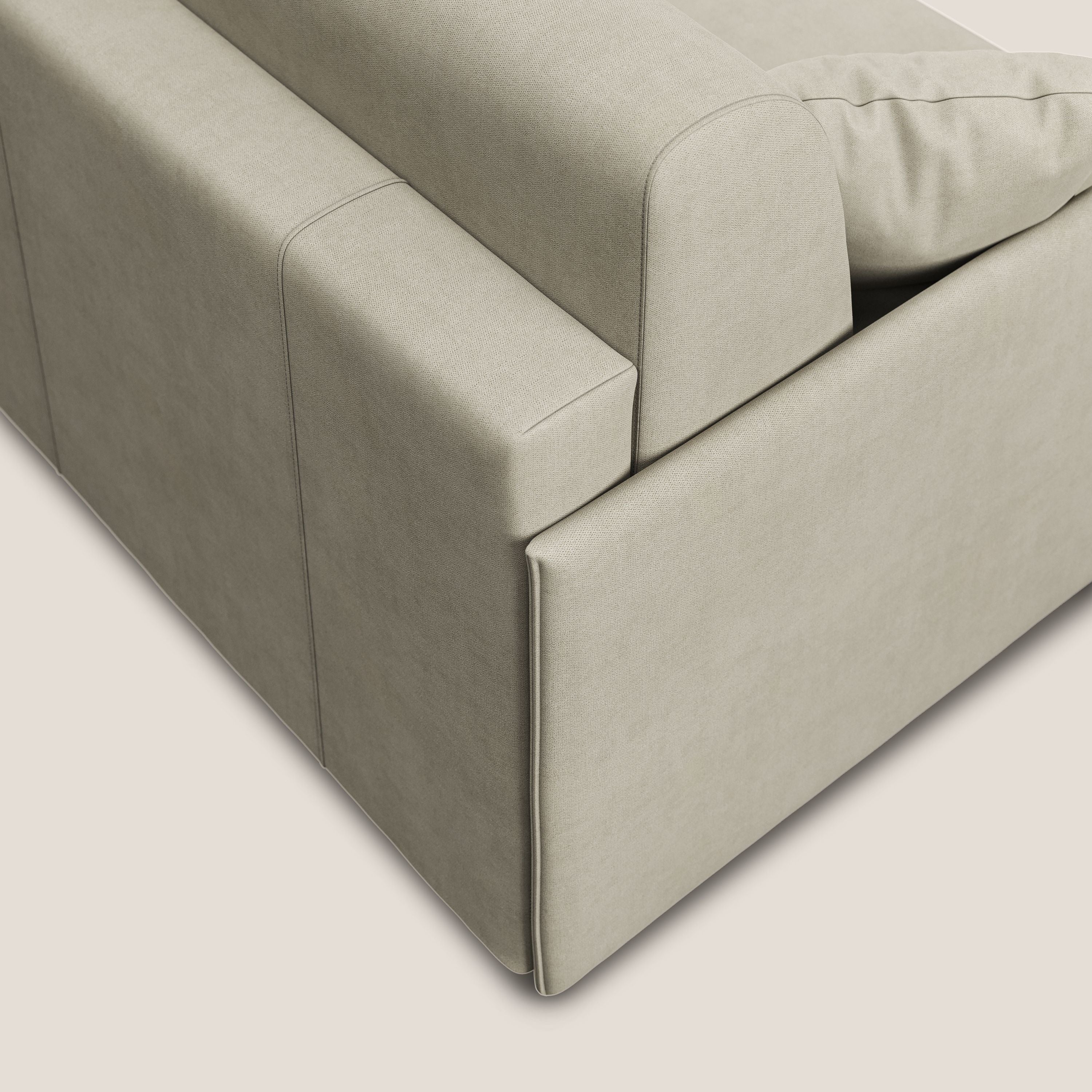 Evans Divano letto in morbido tessuto impermeabile T02 panna - divani.store