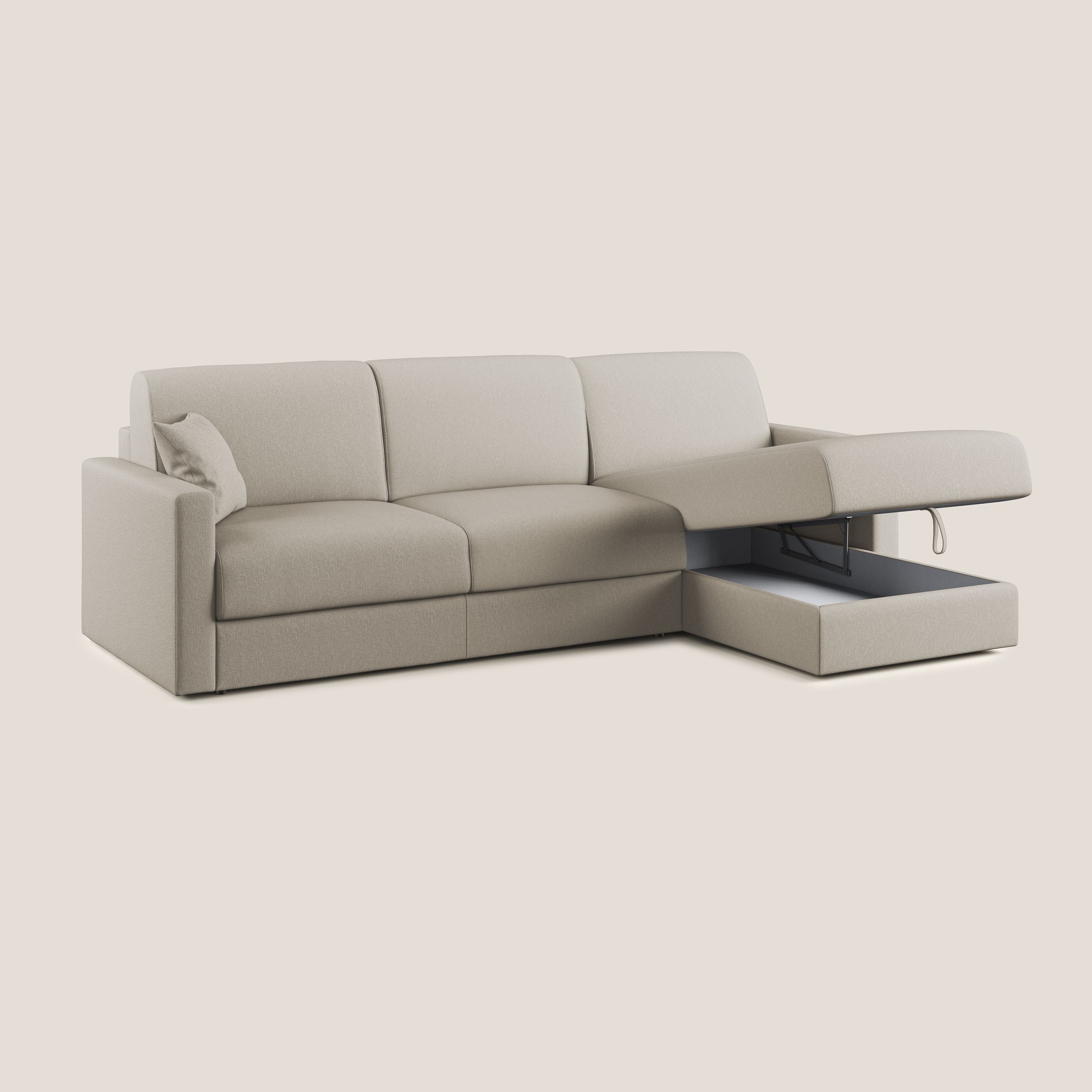 Chris Divano letto angolare 5 posti in tessuto impermeabile T13 panna - divani.store