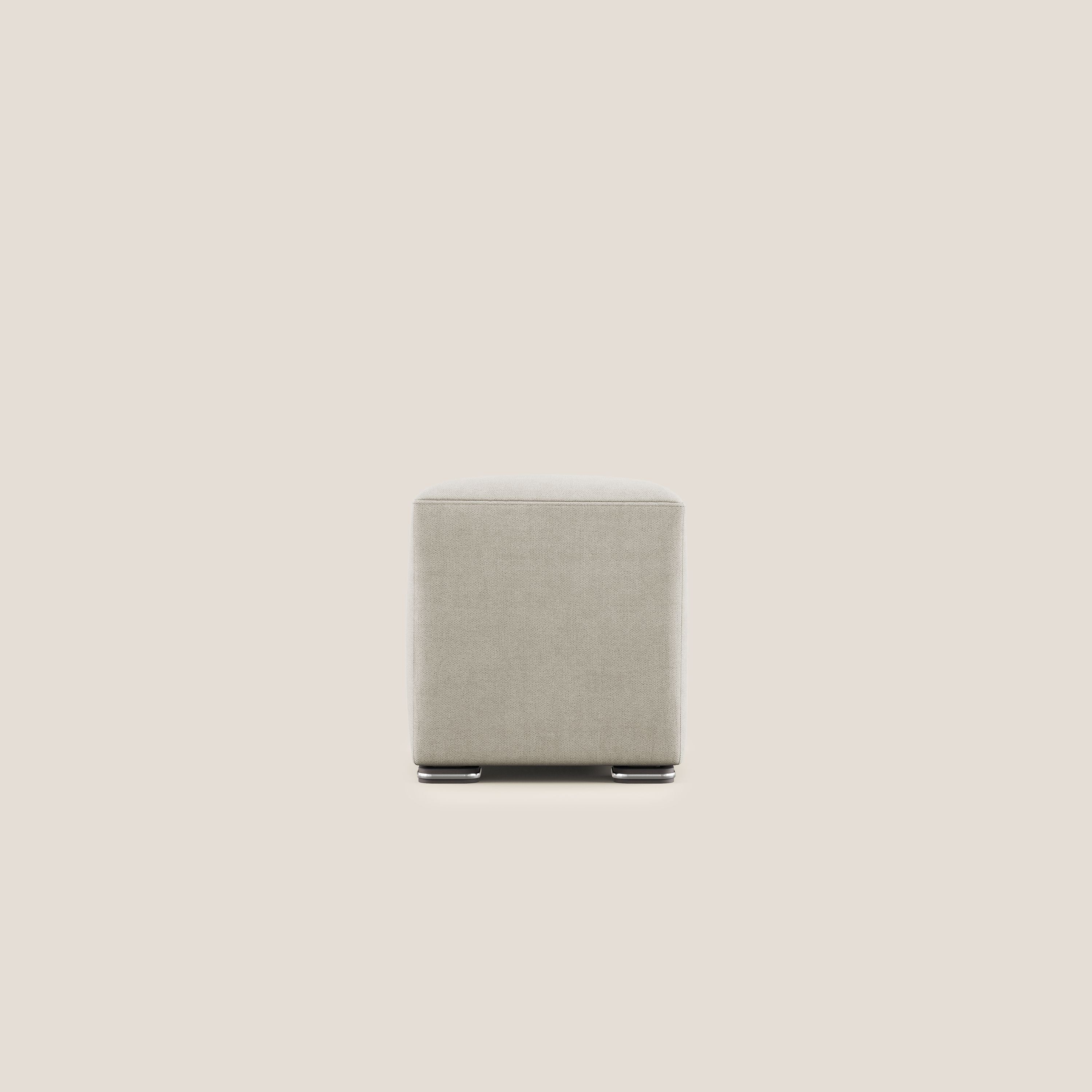 Cube pouf in tessuto morbido impermeabile T02 panna - divani.store