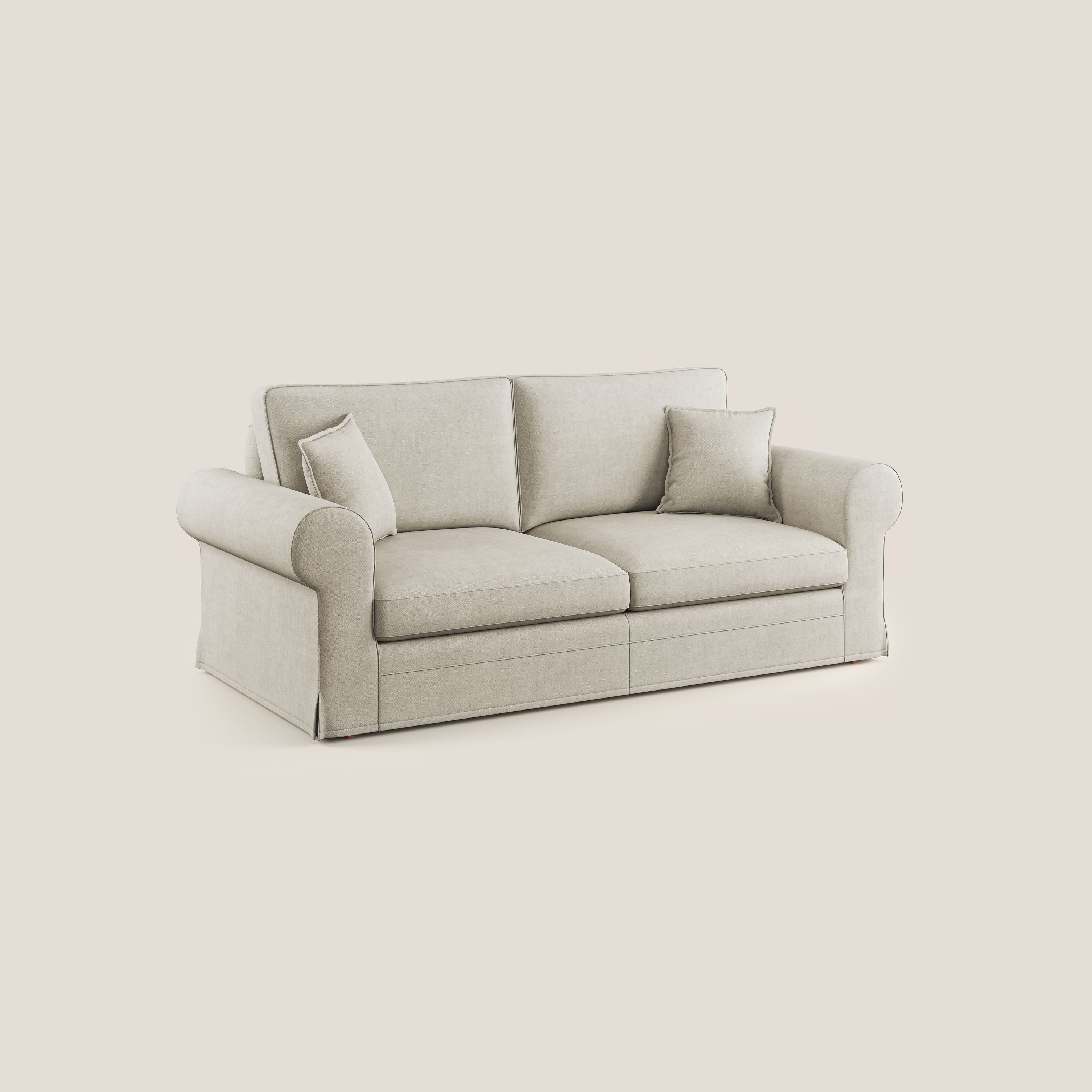 Lady divano classico in piuma d'oca realizzato con tessuto impermeabile T02 panna - divani.store