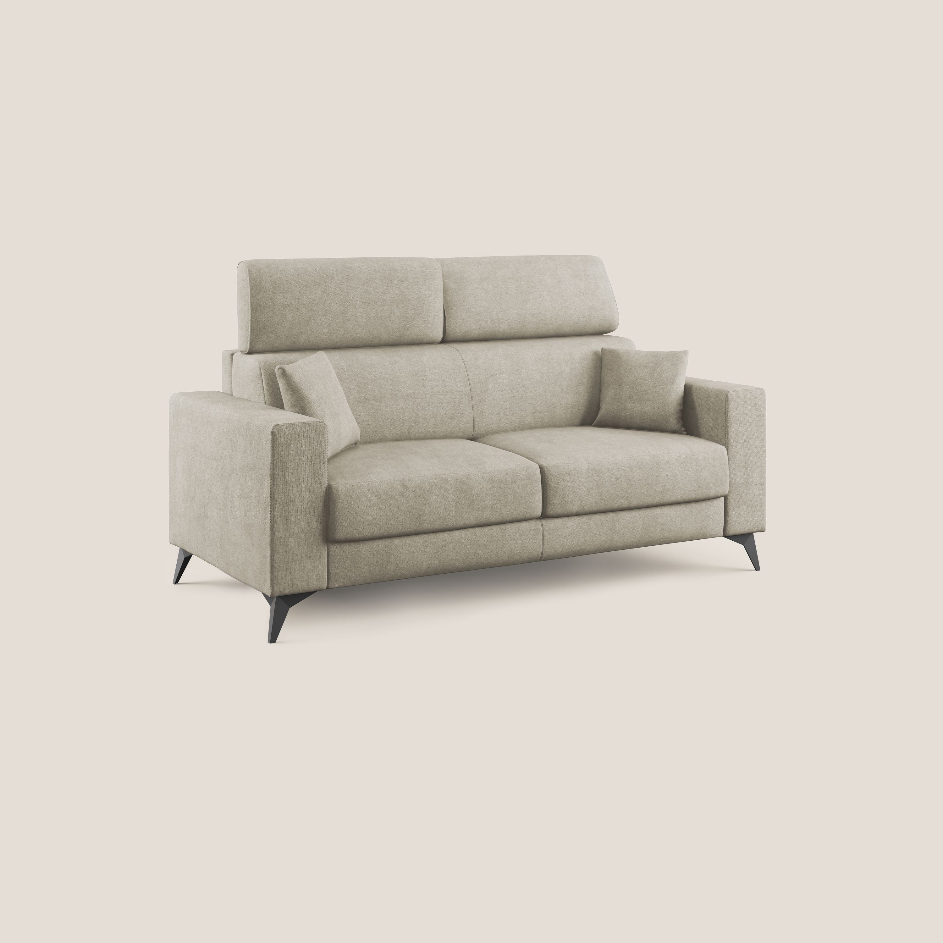 Pegaso divano letto con poggiatesta reclinabili e rivestimento T02 panna - divani.store