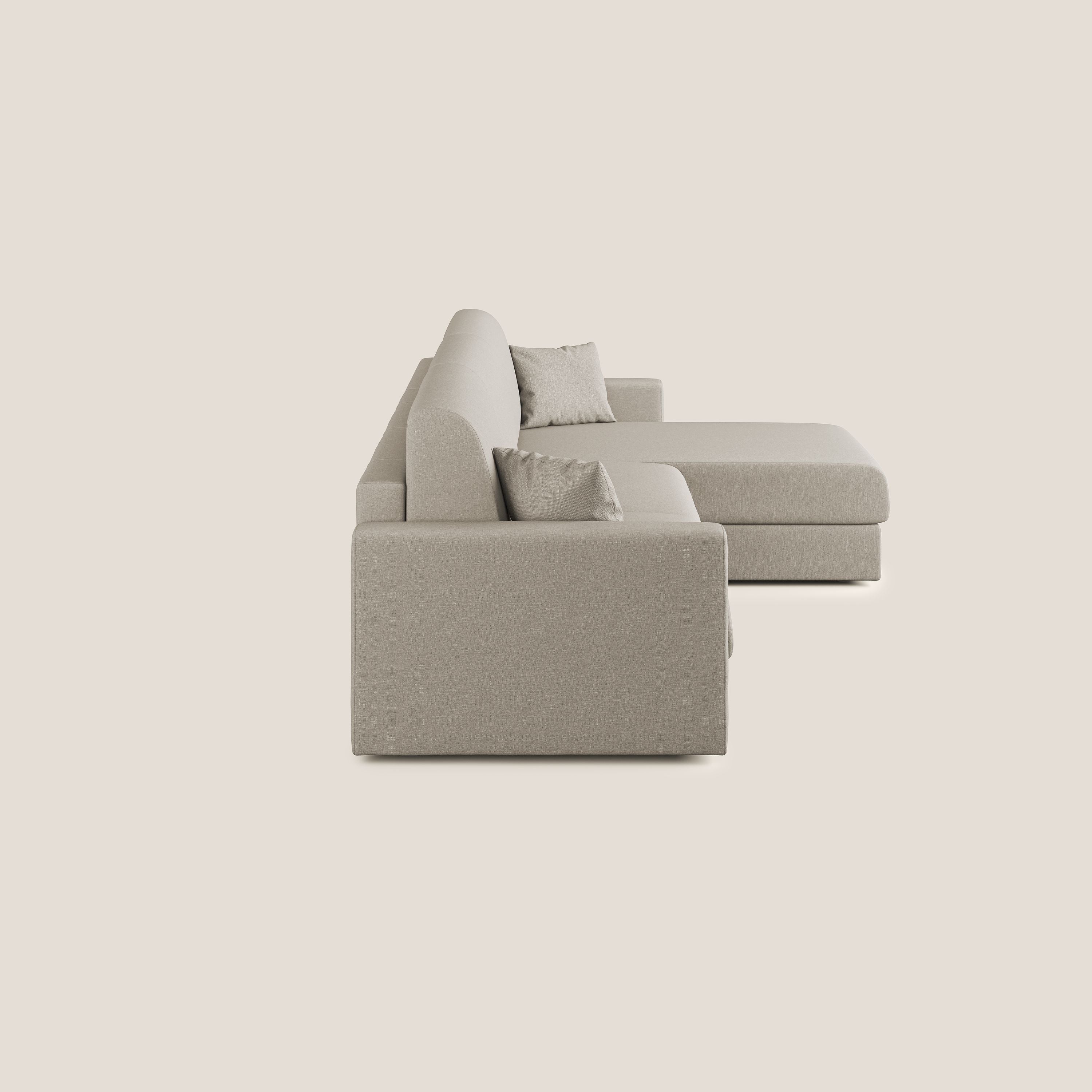 Chris Divano letto angolare 5 posti in tessuto impermeabile T13 panna - divani.store