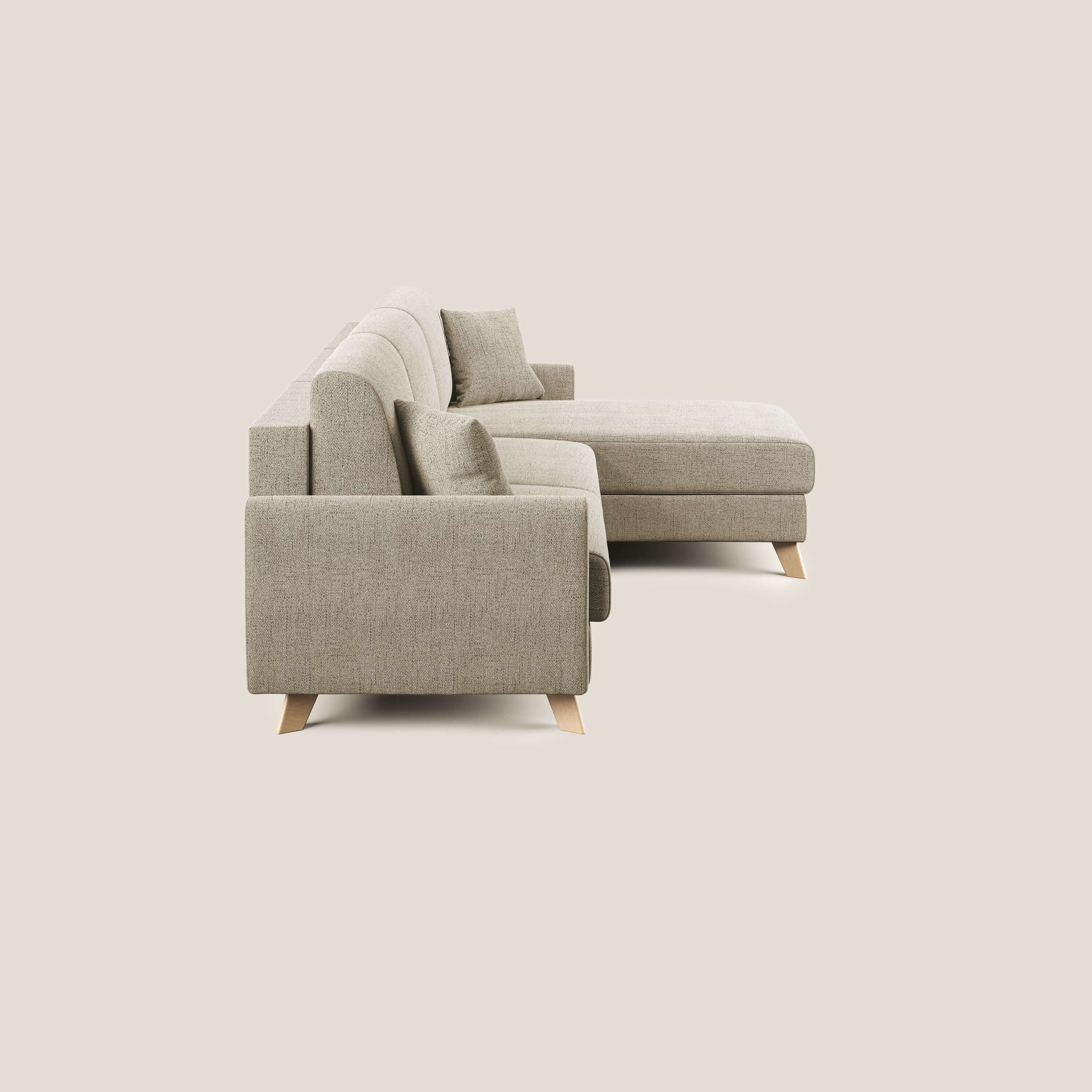 Edgar divano letto angolare in tessuto felis impermeabile T03 beige - divani.store