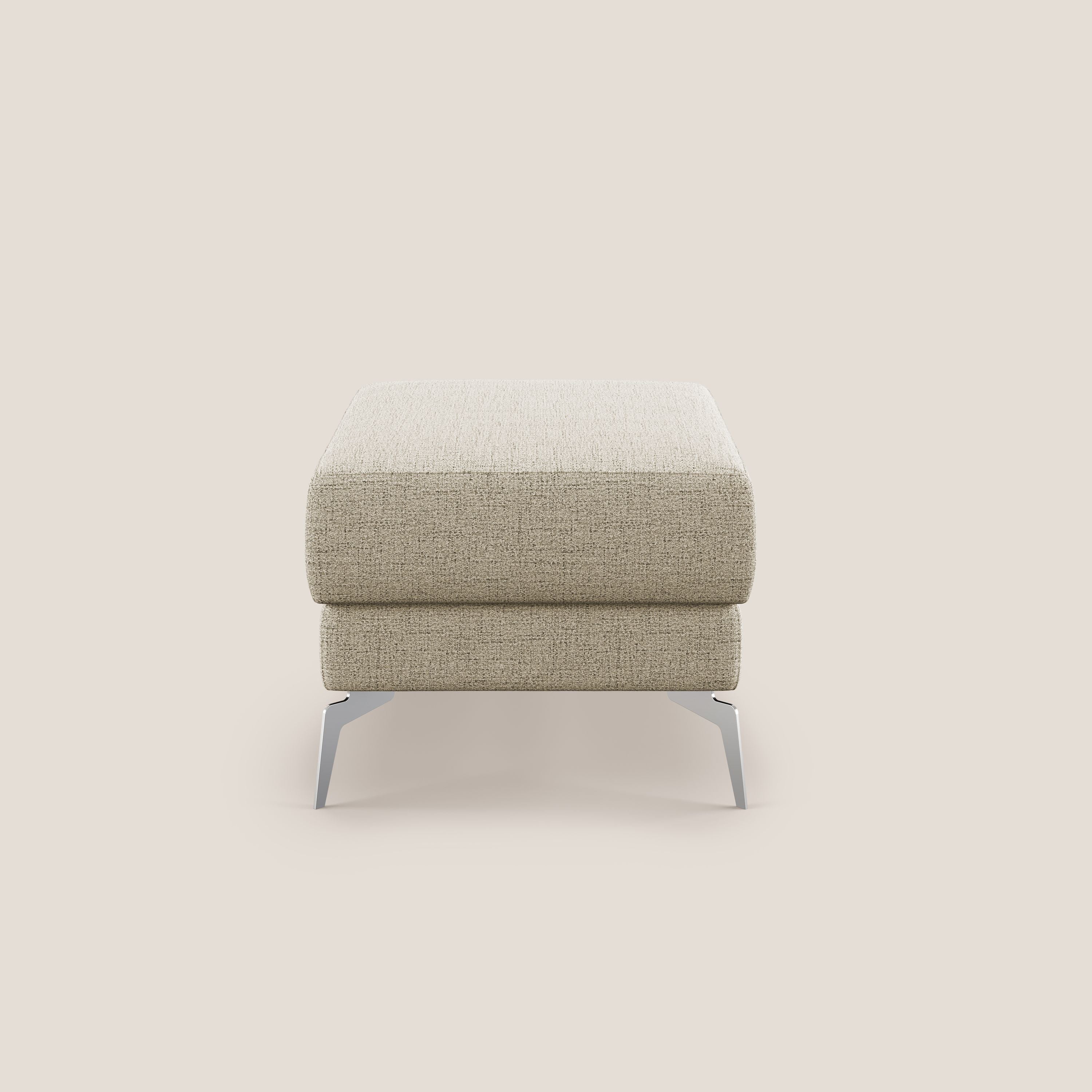 Star Pouf con piedini alti in tessuto impermeabile fiammato T03 beige - divani.store