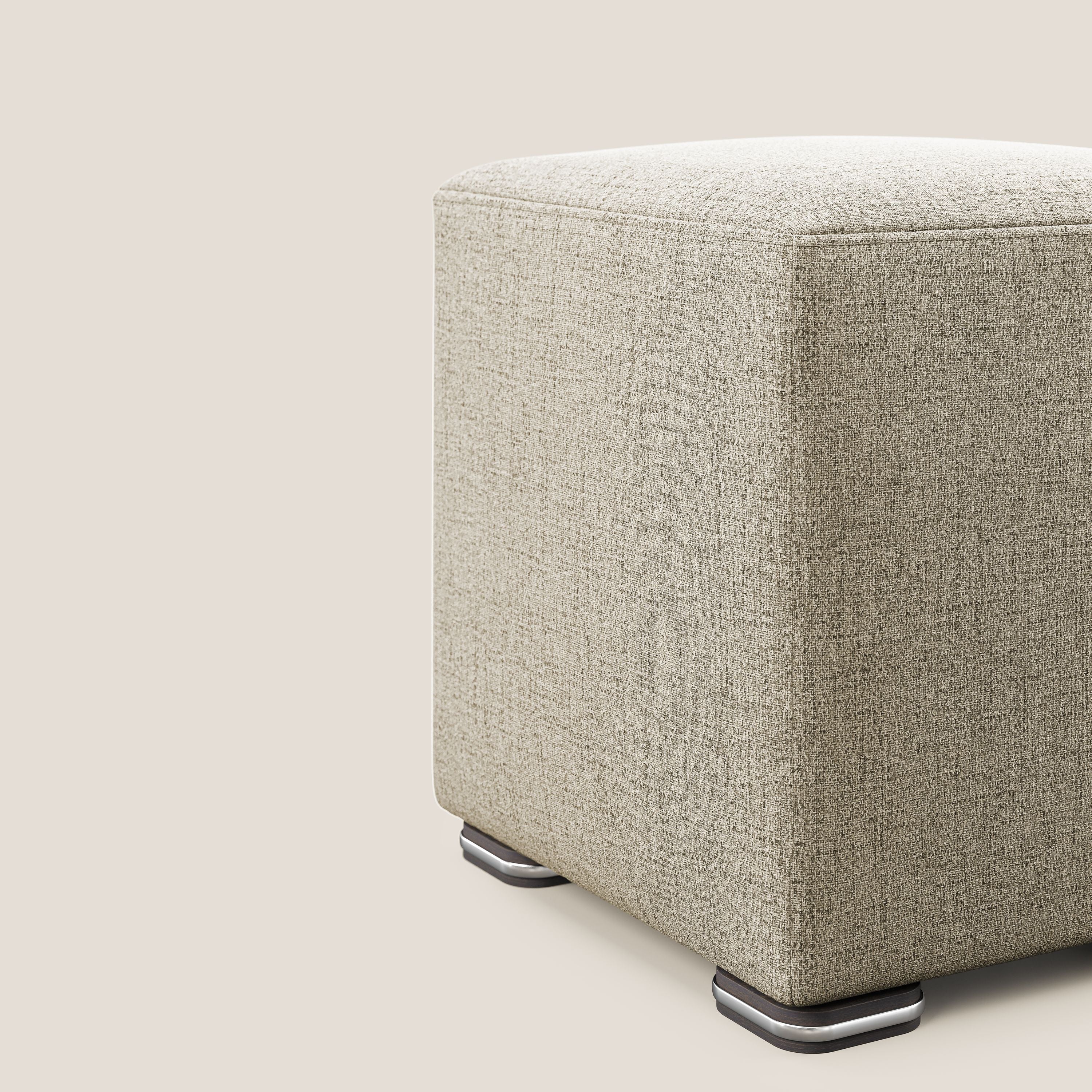 Cube pouf in tessuto morbido impermeabile T03 beige - divani.store