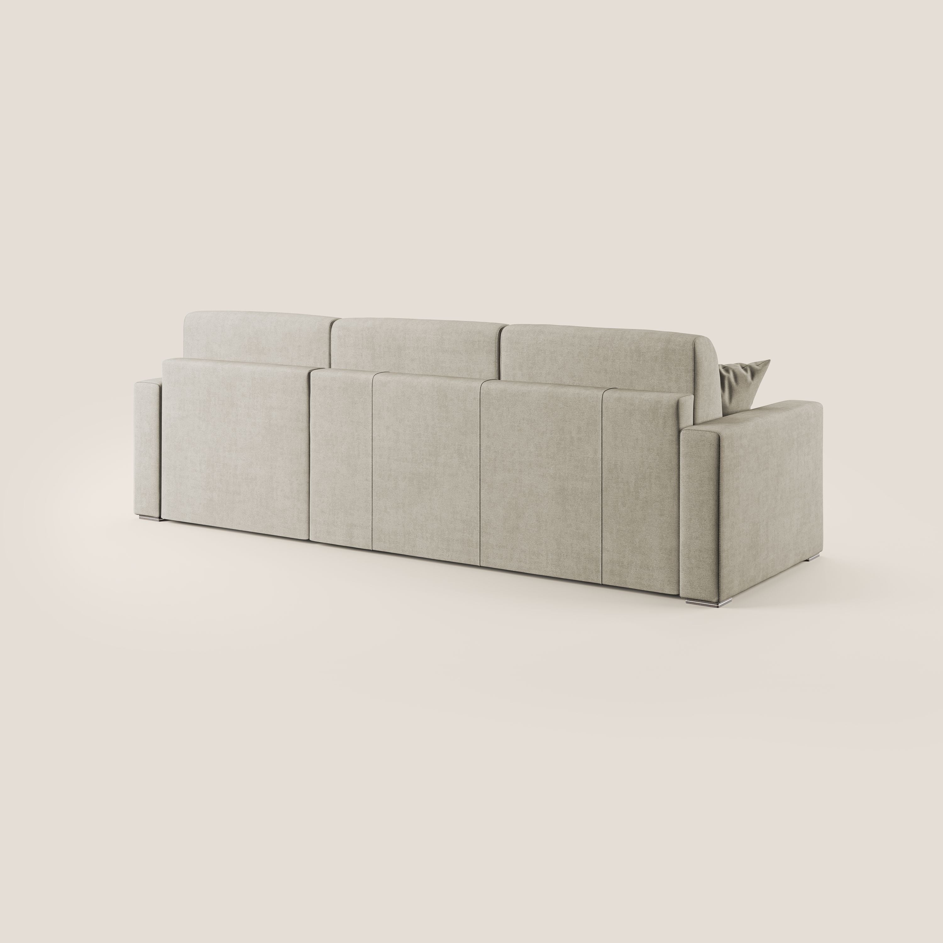 Best Divano letto angolare in tessuto impermeabile T02 panna - divani.store