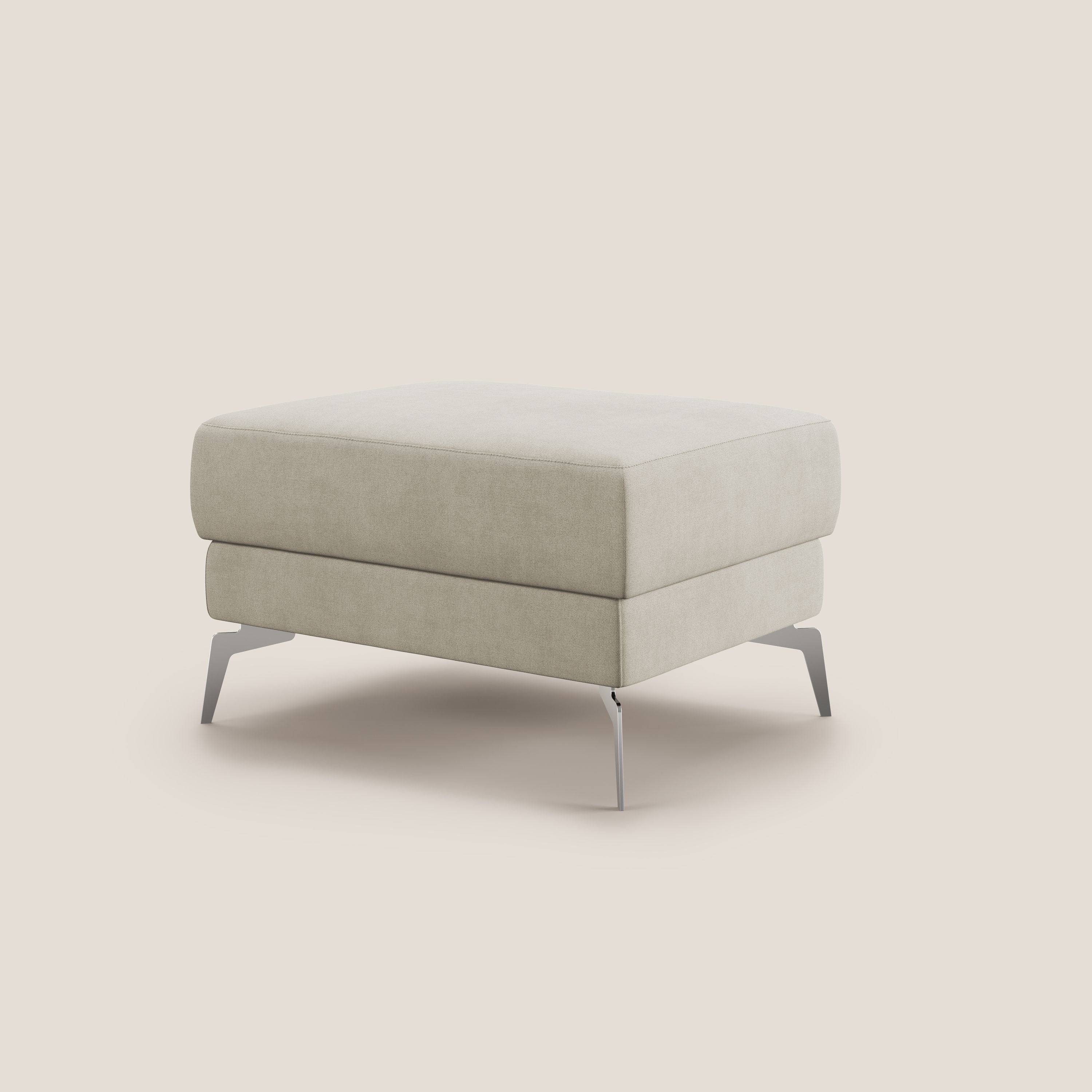 Star Pouf con piedini alti in tessuto impermeabile T02 panna - divani.store