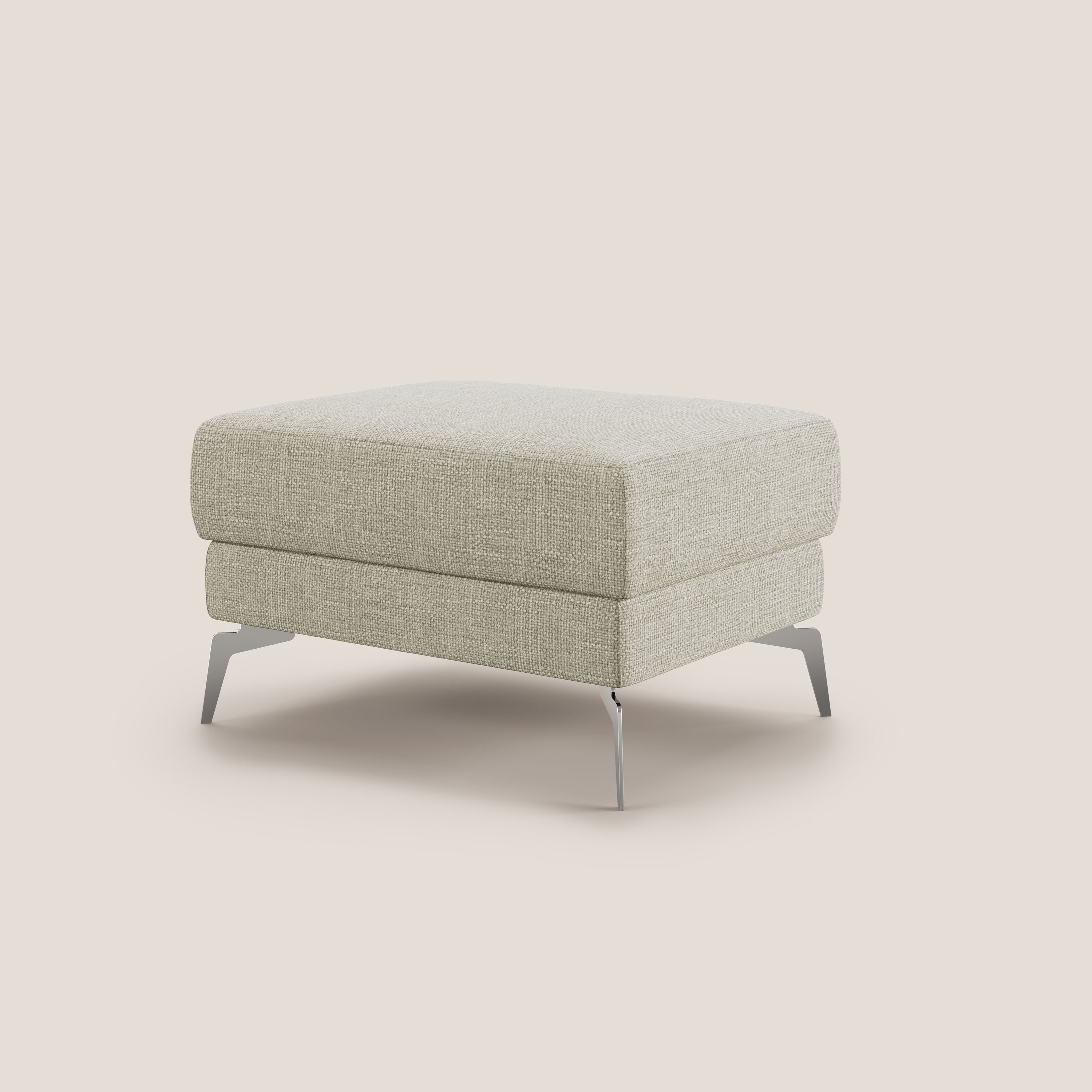 Star Pouf con piedini alti in tessuto impermeabile morbido intreccio T06 panna - divani.store